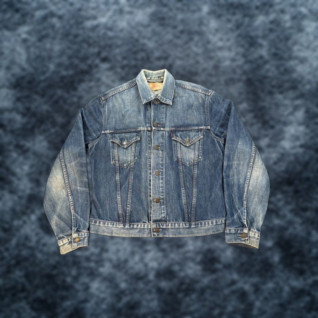 Levi's VINTAGE Levi’s Denim Jacket Mens XL 70500 04 Jean Trucker Distressed Whiskered Denim Jacket Blue Slim Regular Men Leather? (Note: placeholder) Size US 36 / EU 52 - 1 Thumbnail