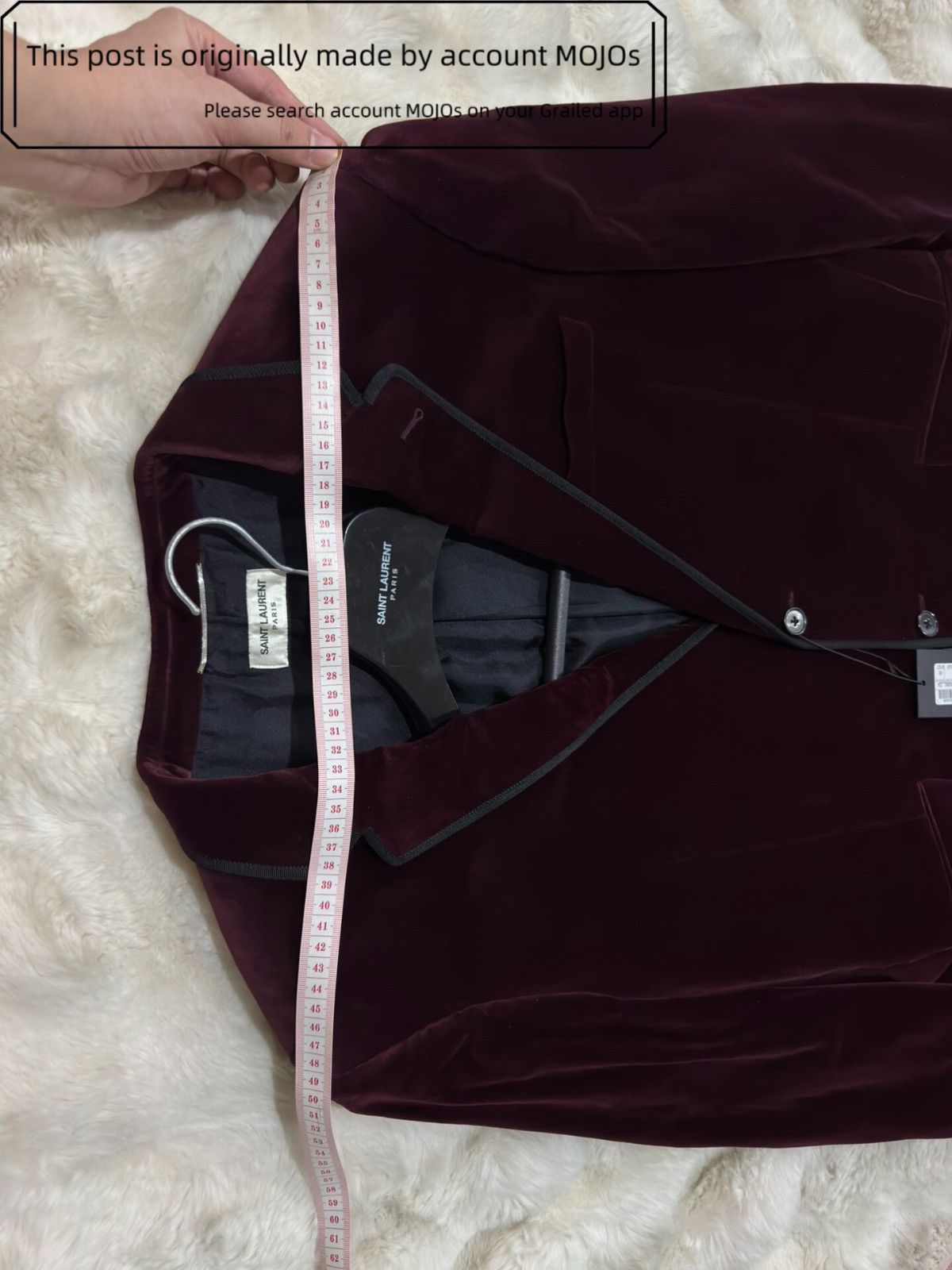Saint Laurent Paris Sz 54 Saint Laurent Paris Wine Velvet Blazer Jacket mojos170 Size US L / EU 52-54 / 3 - 6 Thumbnail