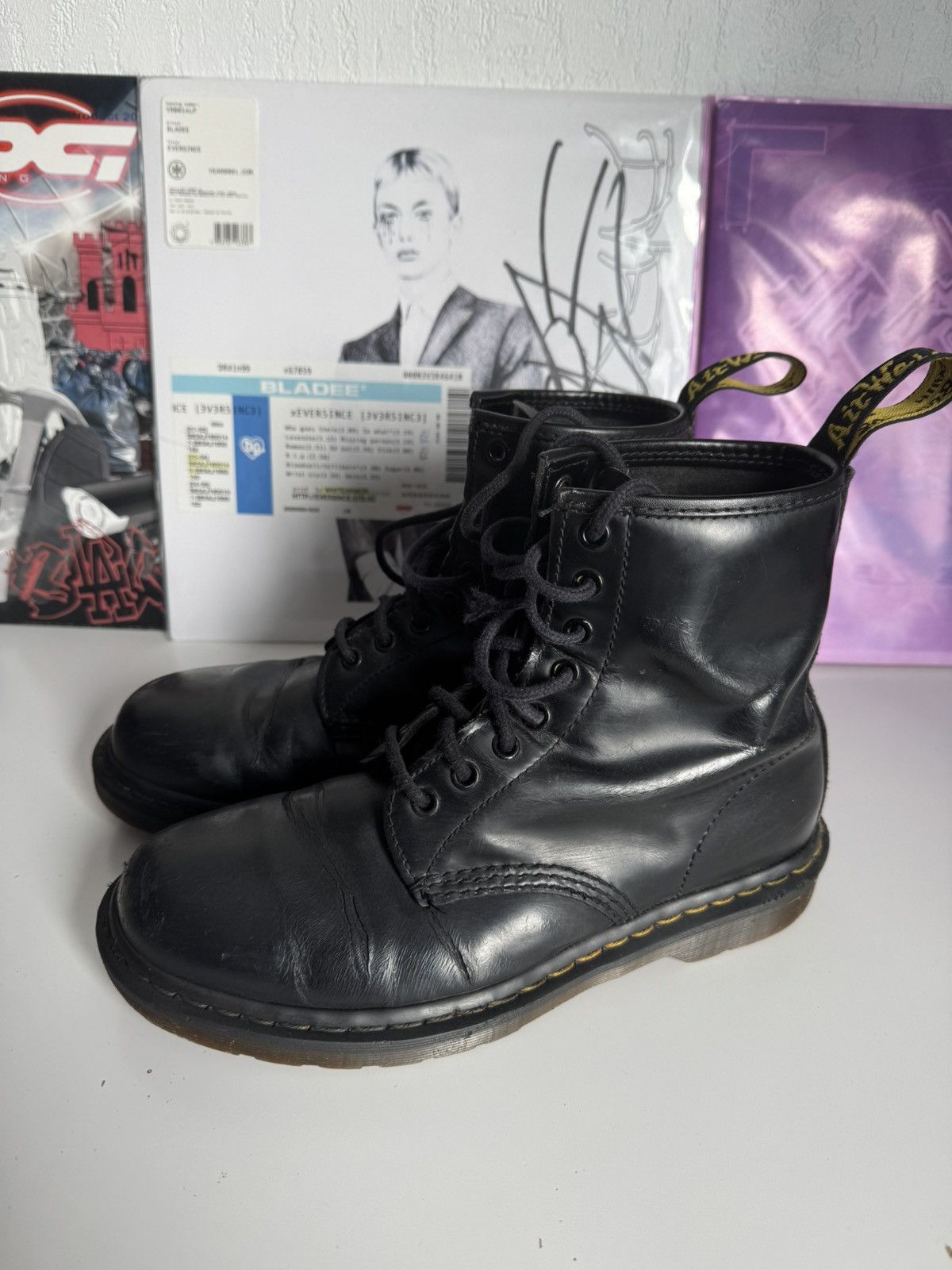 Dr. Martens Dr. Martens 1460 Black Smooth Leather Boots Made In UK Size US 8 / EU 41 - 1 Thumbnail