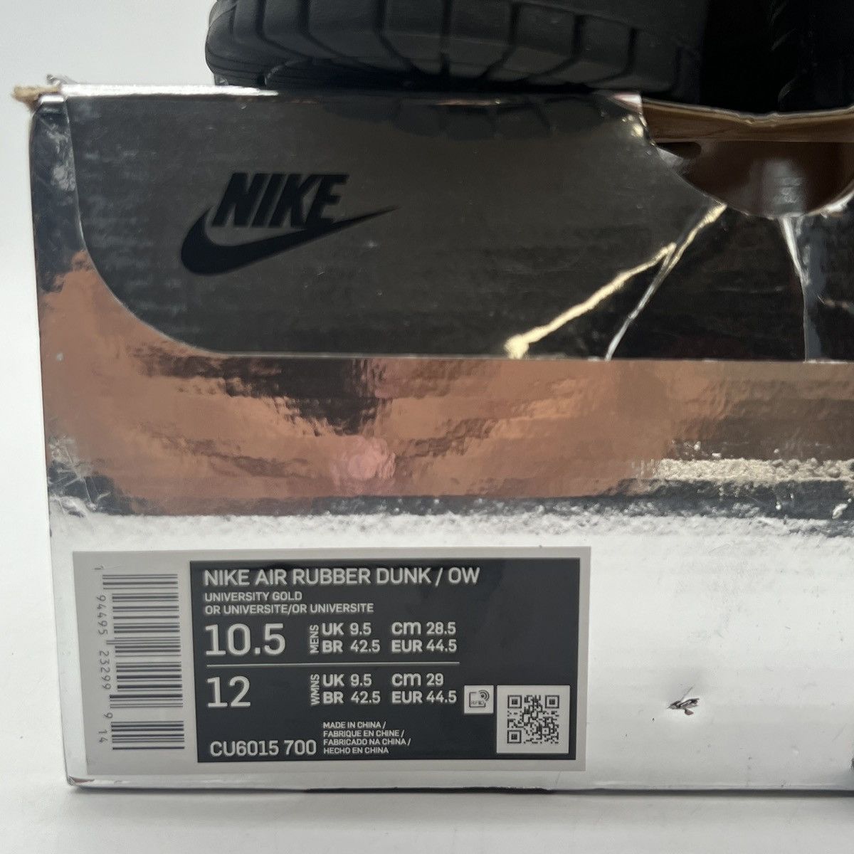 Nike Off-white x air rubber dunk university gold Size US 10.5 / EU 43-44 - 6 Thumbnail