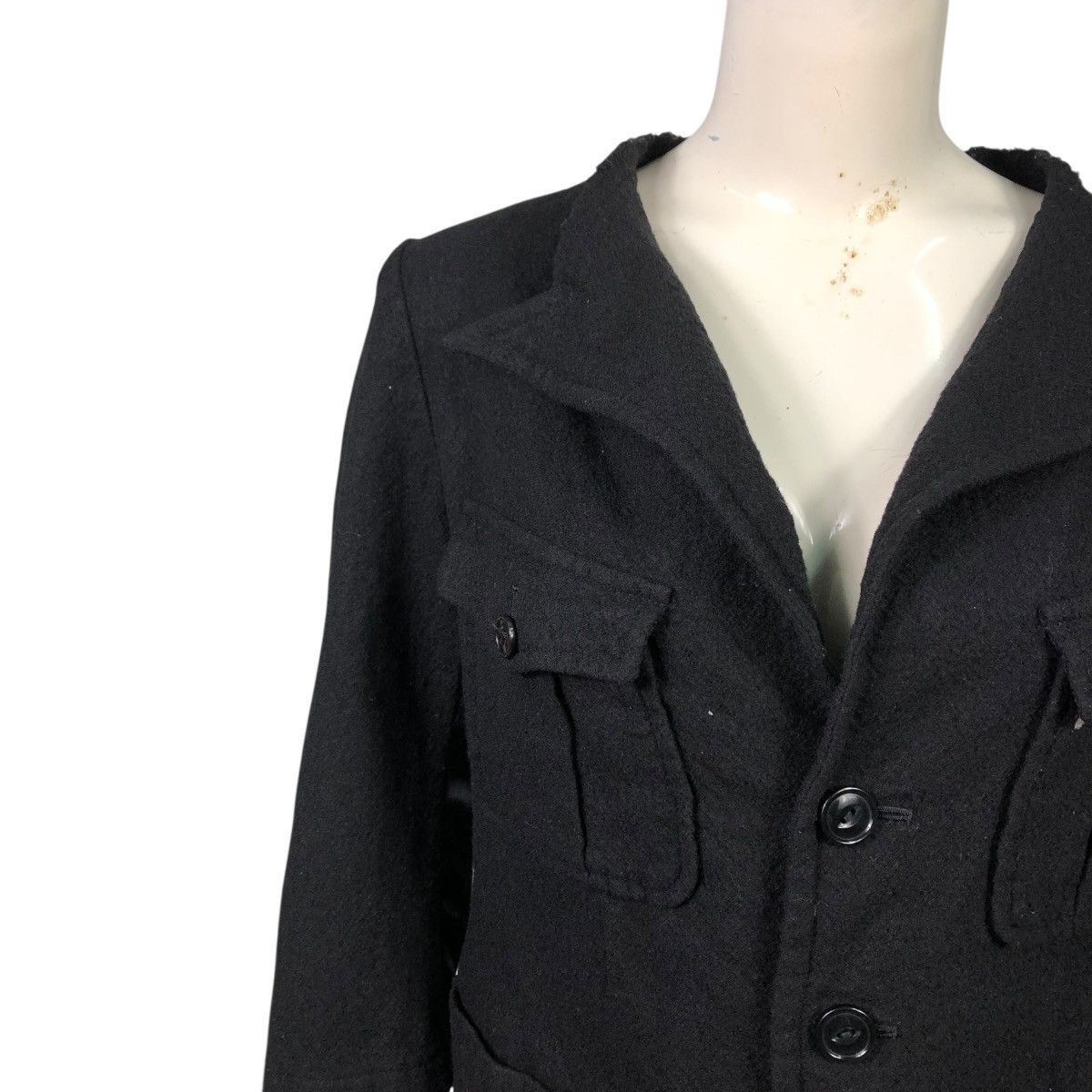 Yohji Yamamoto 🔥RICH BLACK CROPPED WOOL JACKET WORKER Y’S YOHJI YAMAMOTO Size M / US 6-8 / IT 42-44 - 17 Thumbnail
