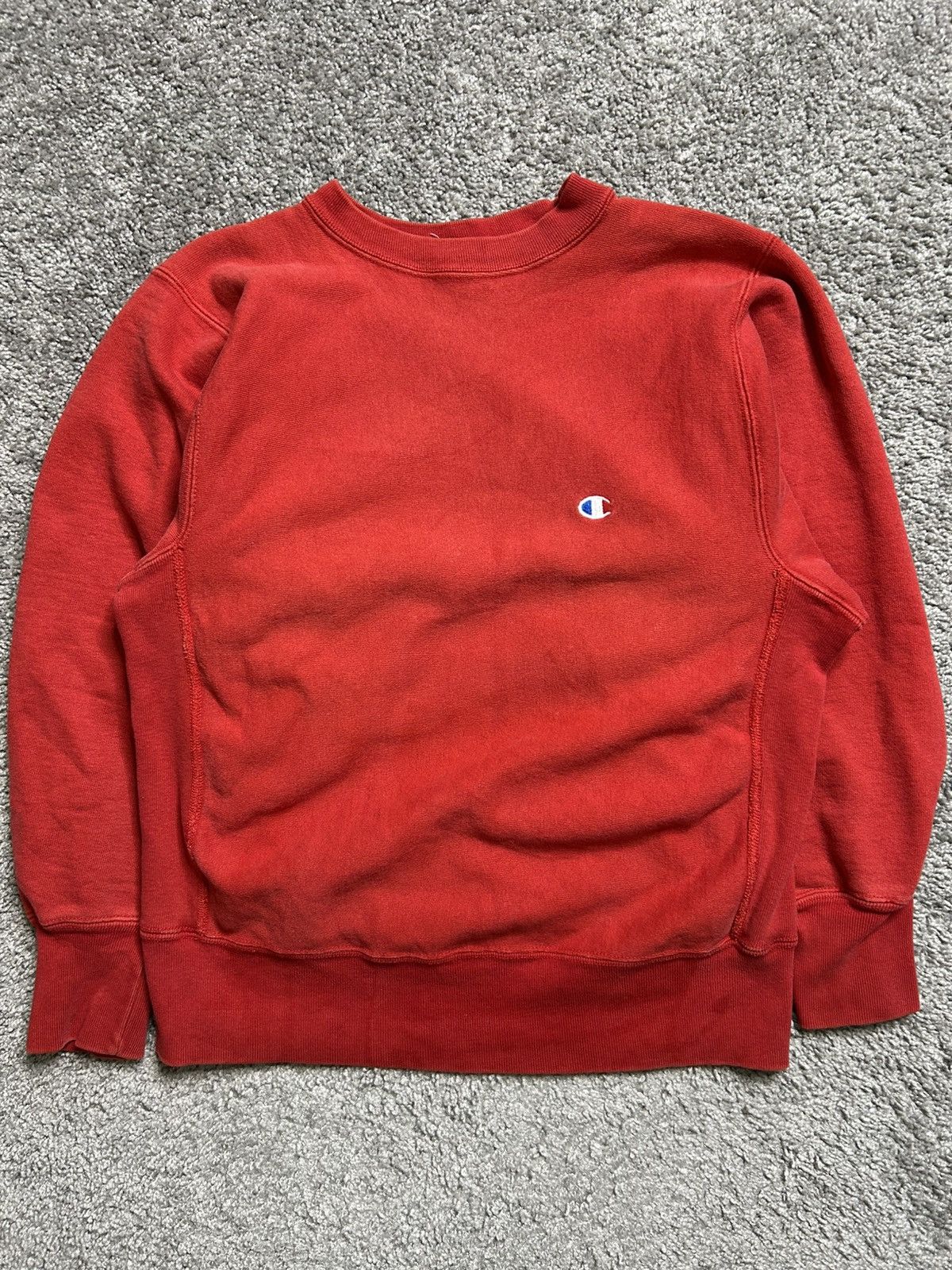 Champion Vintage 80s Reverse Weave Champion Sweatshirt Blank Red USA Size US M / EU 48-50 / 2 - 1 Thumbnail