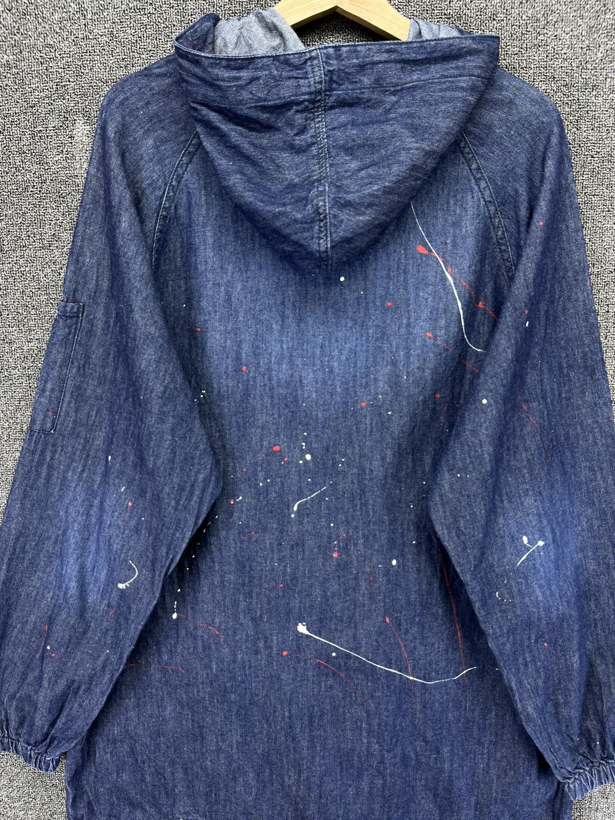 Japanese Brand Vintage Blue B Hoodie Japanese Denim Anorak Size US L / EU 52-54 / 3 - 6 Thumbnail
