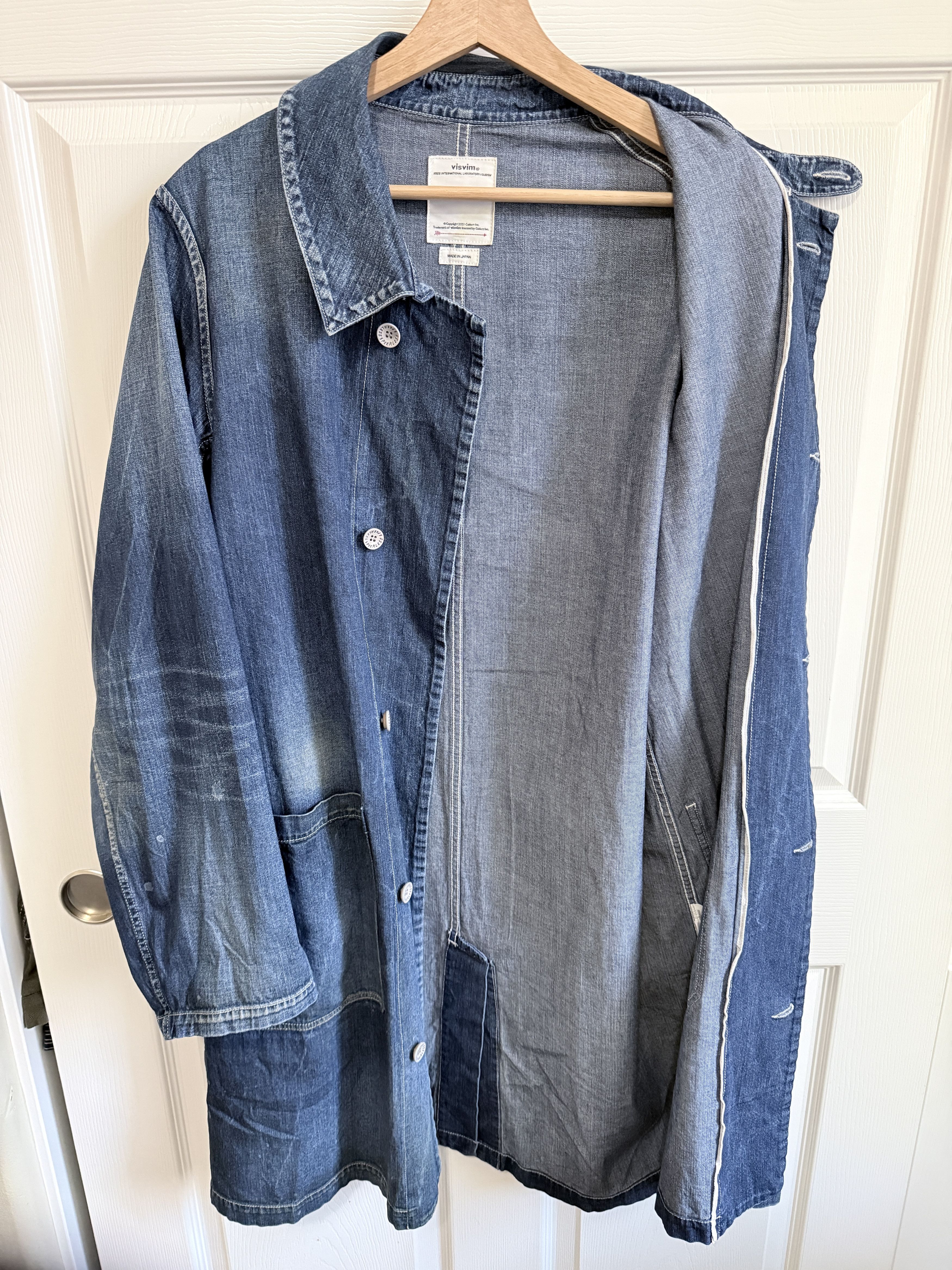 Visvim Visvim SS19 Dry Denim Grease Monkey Coat Size US M / EU 48-50 / 2 - 9 Thumbnail