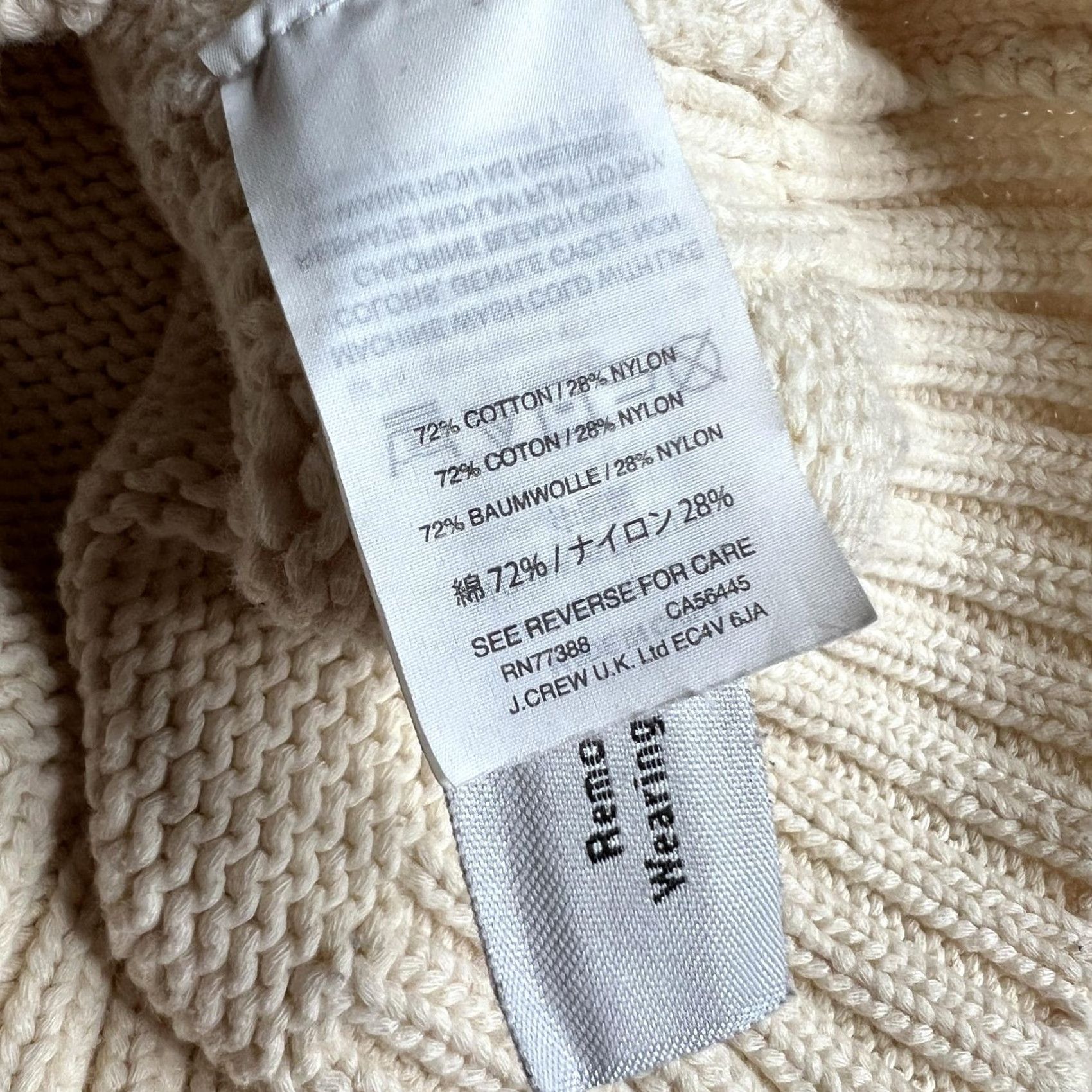 J.Crew J.Crew Sweater Womens XS White Cotton Nylon Turtleneck Raglan Knit Pullover Winter Pullover Knit Casual Mens Women Boys Girls Size XS / US 0-2 / IT 36-38 - 5 Thumbnail