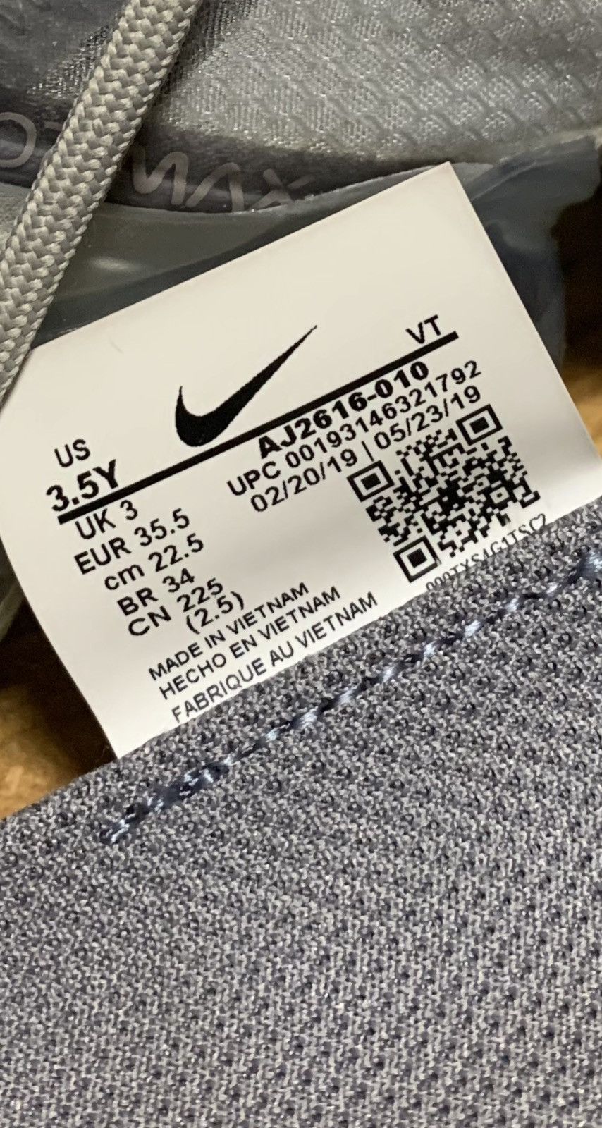 Nike Nike Air Vapormax 2019 Pale Grey Size US 4 / IT 34 - 8 Thumbnail