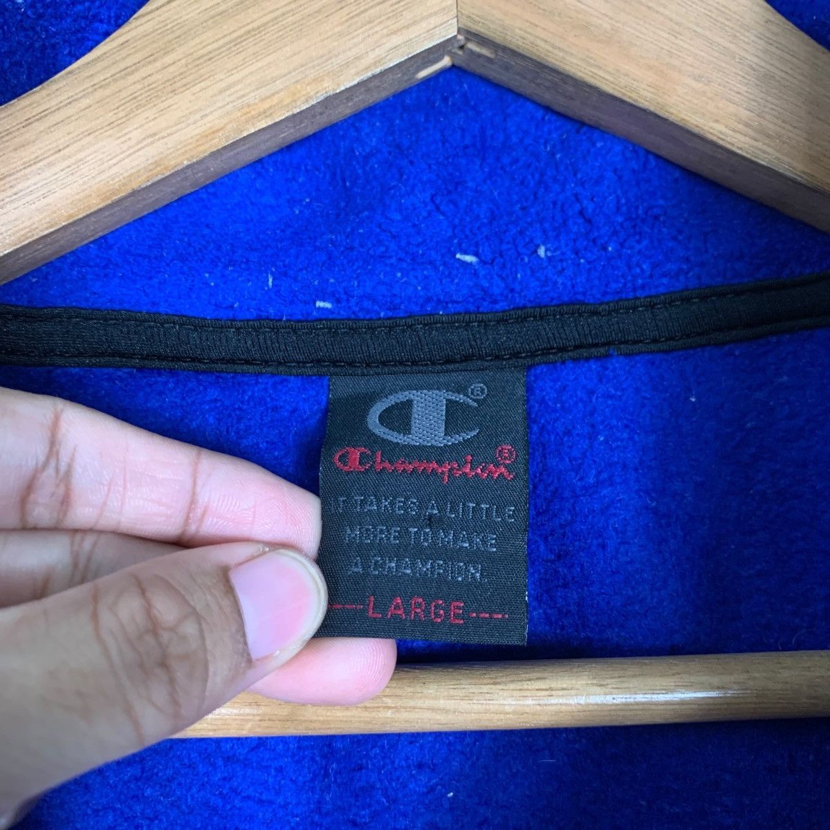 Champion Vintage Champion Embroidery Logo Blue Fleece Jacket #0004-C1 Size US L / EU 52-54 / 3 - 19 Thumbnail