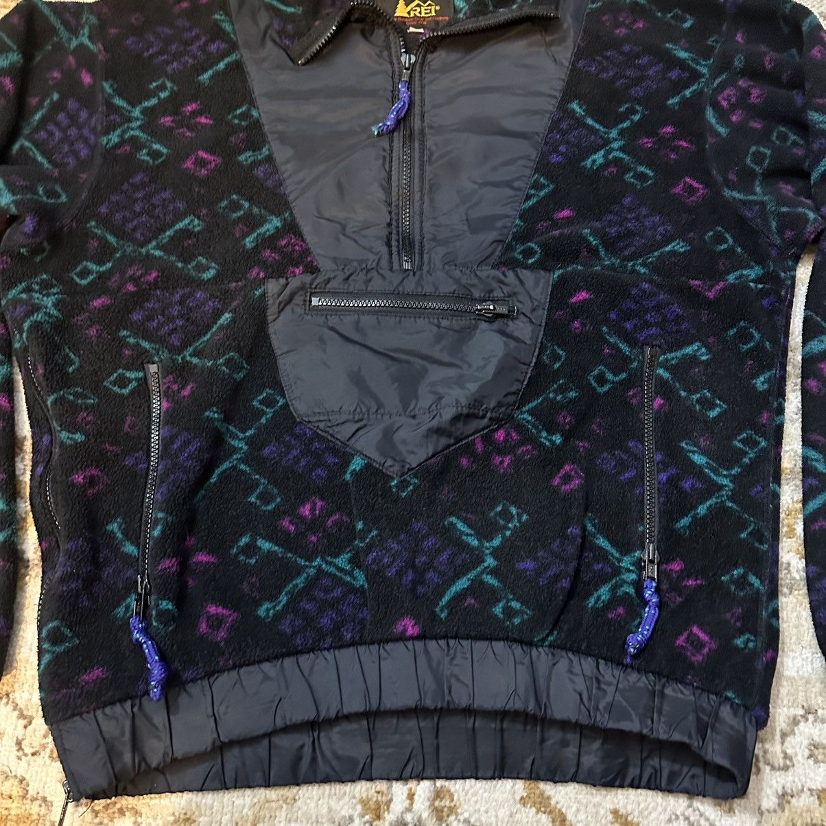 Rei × Vintage Vintage REI Retro Abstract Print Polar Fleece Halfzip Jacket Size US L / EU 52-54 / 3 - 3 Thumbnail
