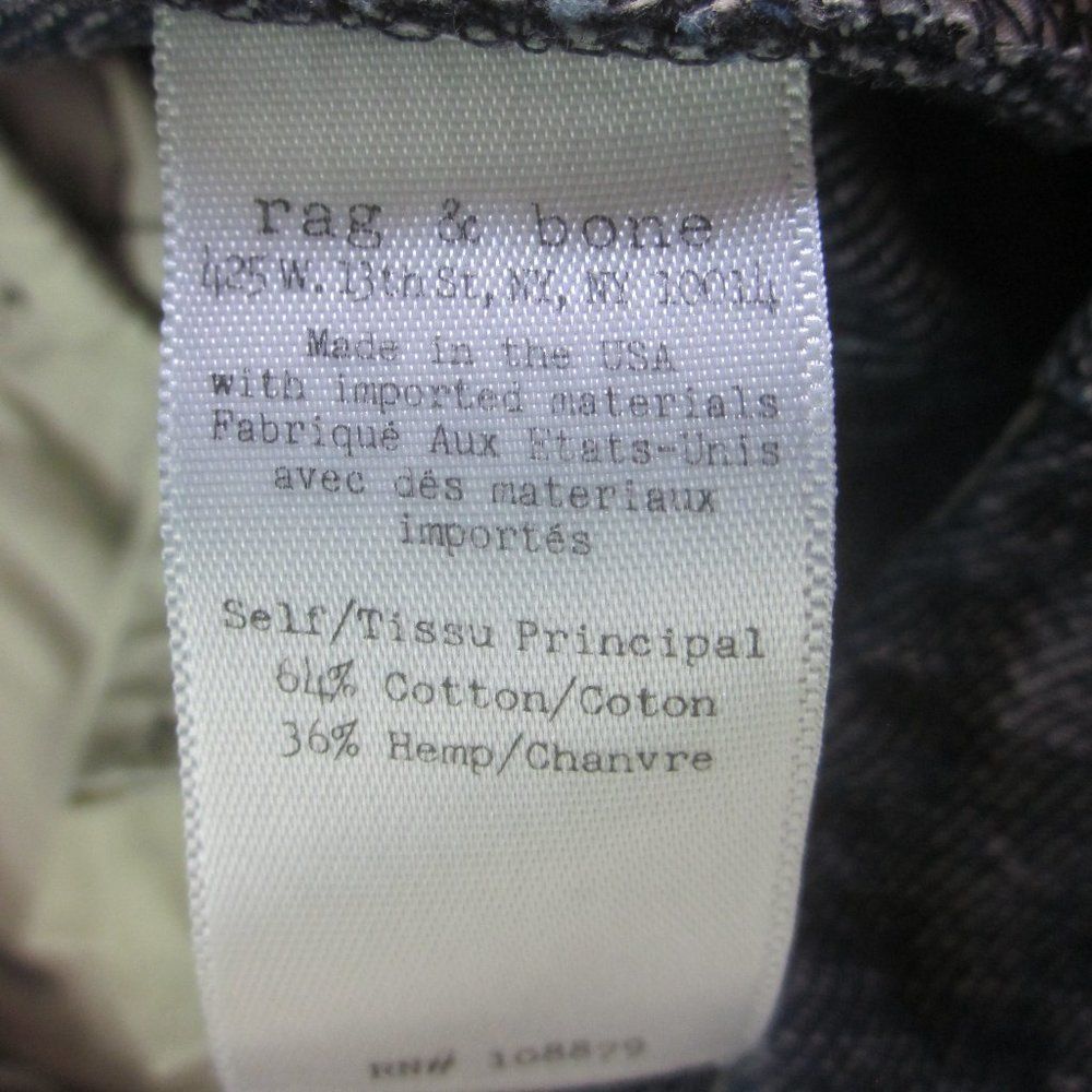 Rag & Bone Rag & Bone Womens Size 8 Claud Indigo Hemp & Cotton Trouser Size 28" / US 6 / IT 42 - 8 Thumbnail