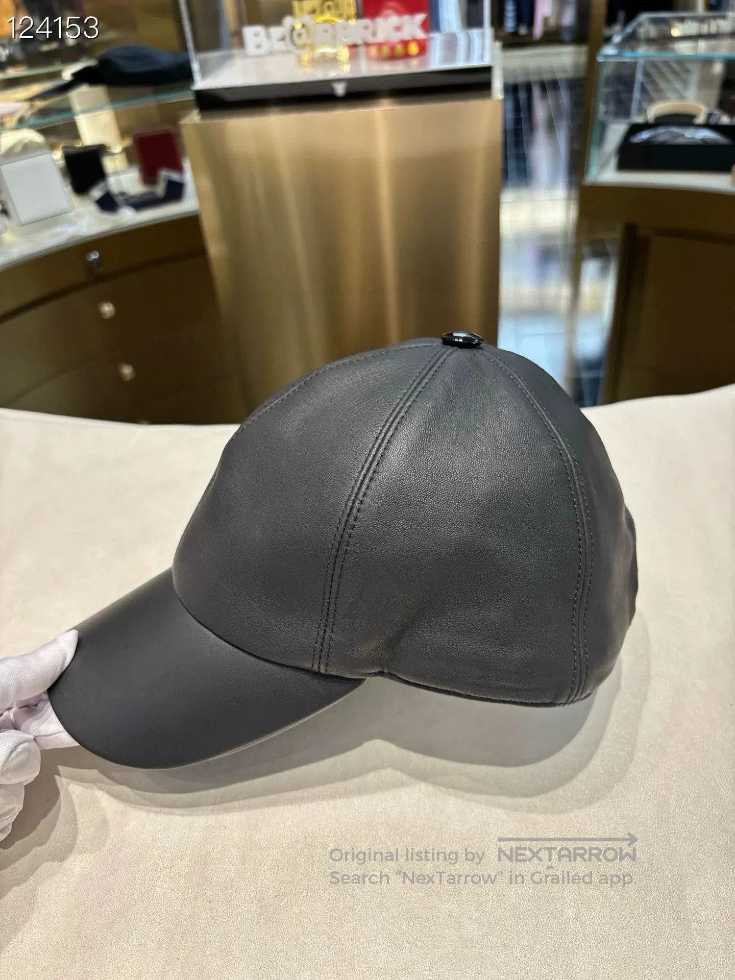 Louis Vuitton LV Leather Silk Logo Black Baseball Cap. Size ONE SIZE - 3 Thumbnail