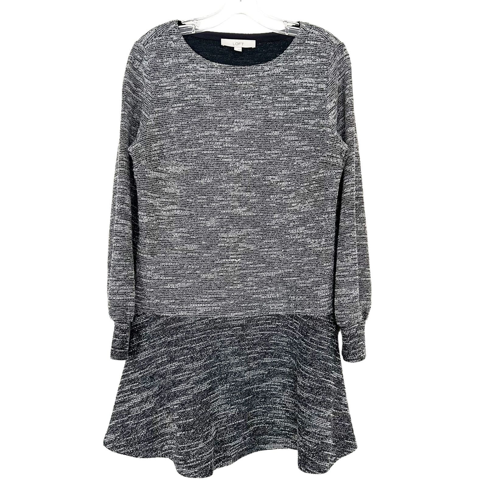 Loft Loft Gray Tweed Peplum Dress Sz M Size M / US 6-8 / IT 42-44 - 5 Thumbnail