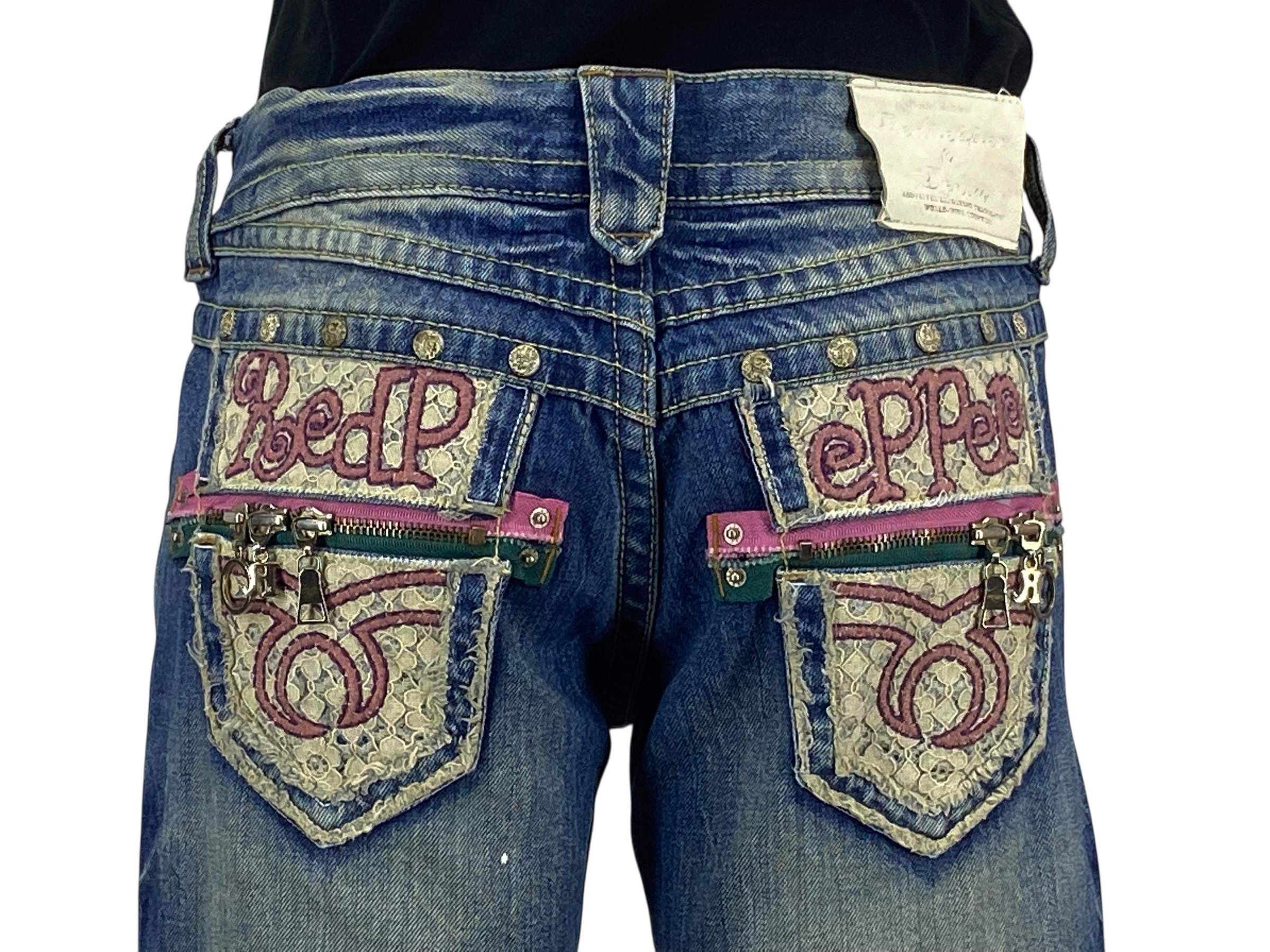 Japanese Brand Red Pepper Bootcut Flare Jeans Japanese Embroidered Jeans Size 27" / US 4 / IT 40 - 6 Thumbnail