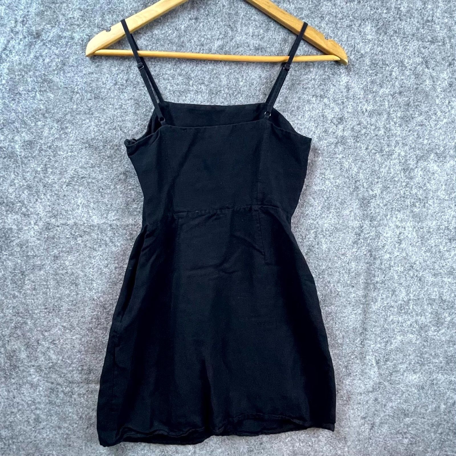 & Other Stories & Other Stories Mini Dress Womens 0 Black Linen LBD Summery Size XS / US 0-2 / IT 36-38 - 2 Thumbnail