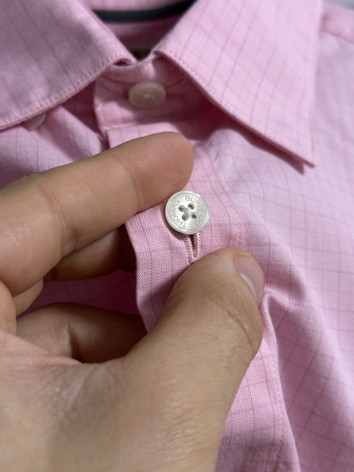 Burberry Rare Luxury Shirt Thomas Burberry Pink Vintage Size L Size US L / EU 52-54 / 3 - 3 Thumbnail