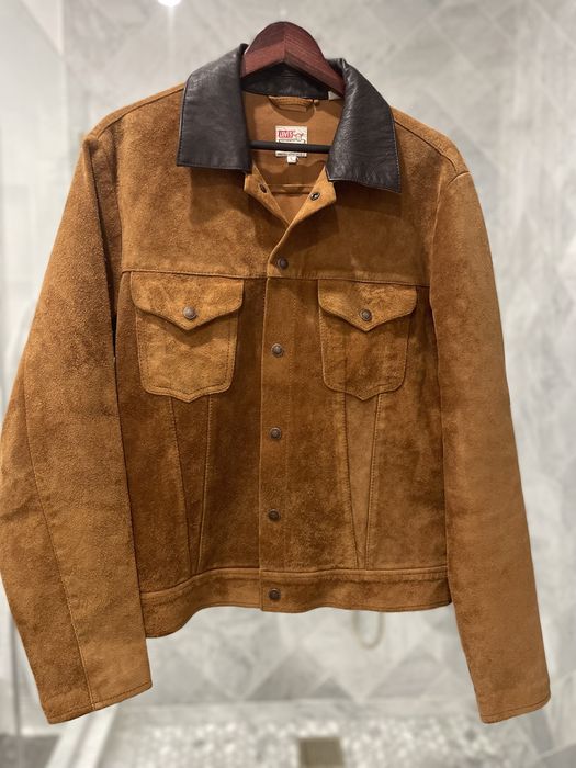 Levi's vintage clothing cheap suede trucker jacket