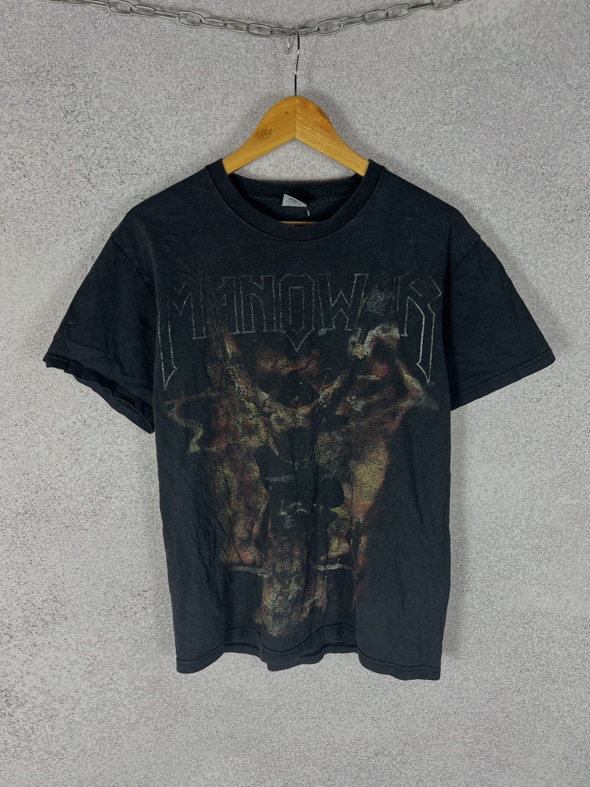Band Tees Vintage Manowar Triumph Of Steel Rock Band T-Shirt Sunfaded Size US M / EU 48-50 / 2 - 2 Thumbnail