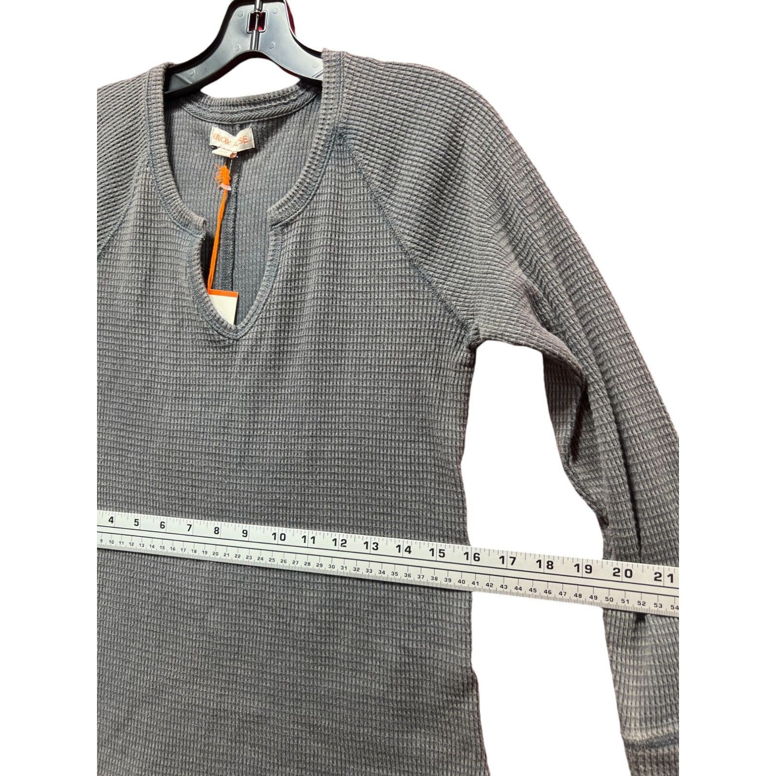 Other Knox Rose - Women's Long Sleeve Notch Neck Thermal Top - Dar Size M / US 6-8 / IT 42-44 - 6 Thumbnail