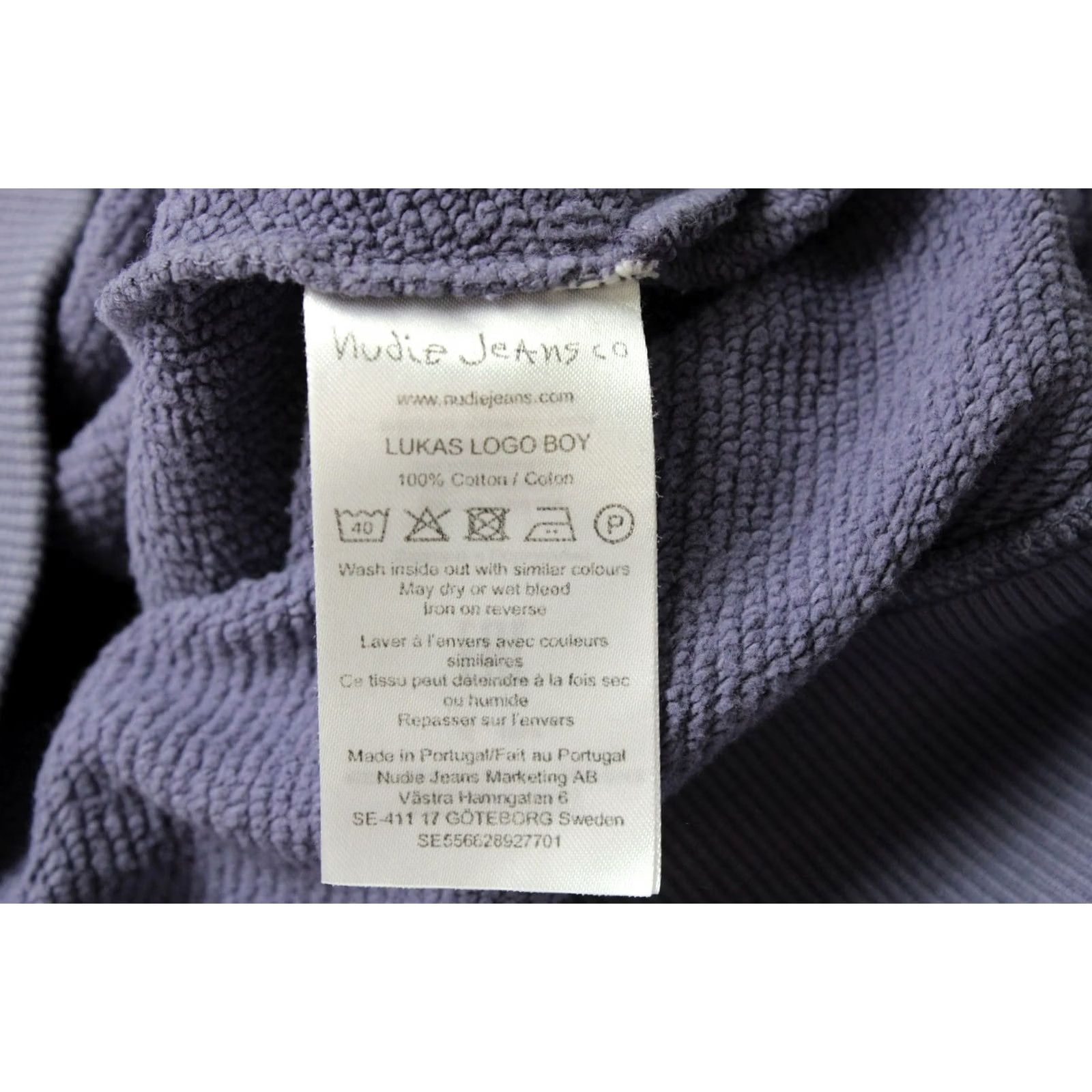 Vintage Nudie Lukas Logo Boy Sweatshirt Men's MEDIUM Pullover Organic Purple Size US M / EU 48-50 / 2 - 6 Thumbnail