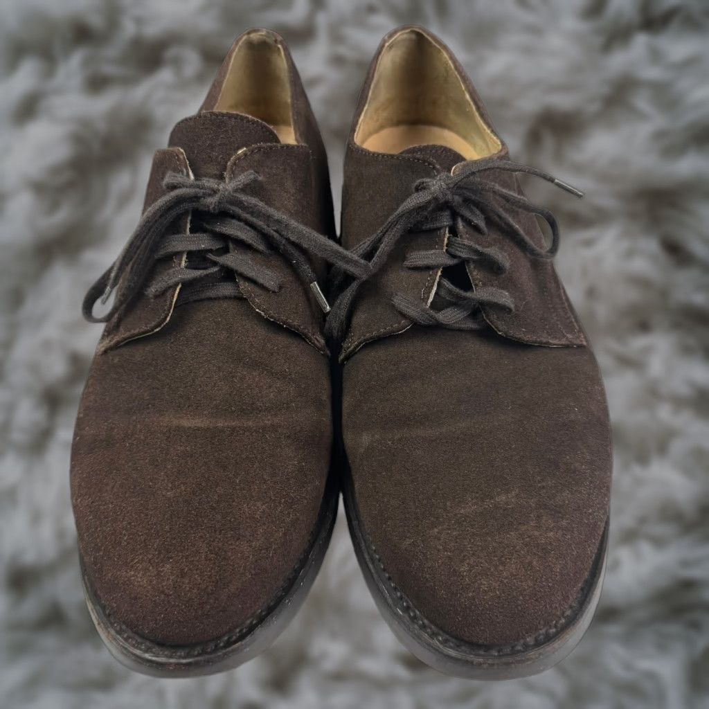 Ralph Lauren Polo Lace Up Oxford Shoes Brown Leather Suede Leather Men's  Size 10 D Width