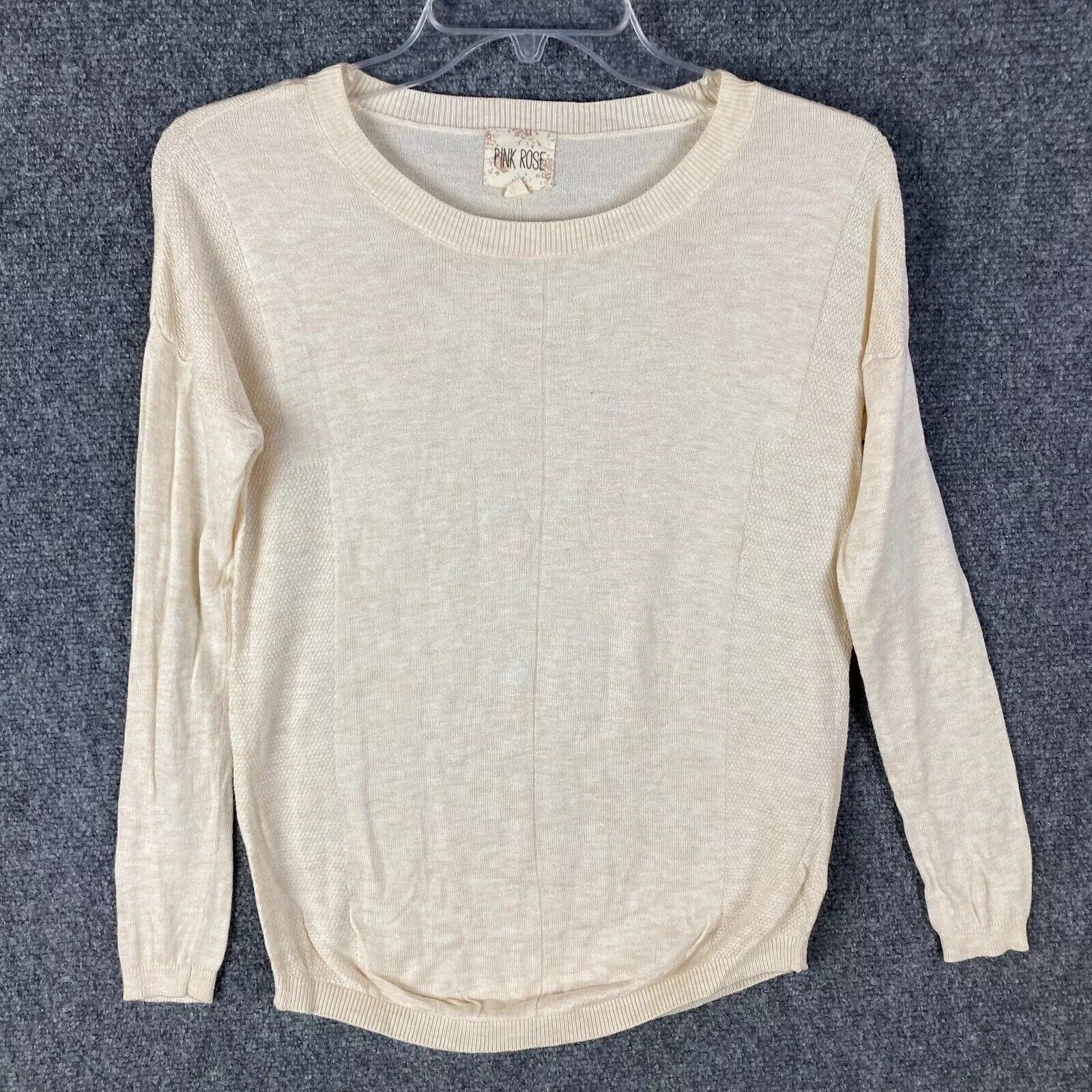 Other Pink Rose Top Women's XS Long Sleeve Pullover Beige Size XS / US 0-2 / IT 36-38 - 1 Thumbnail