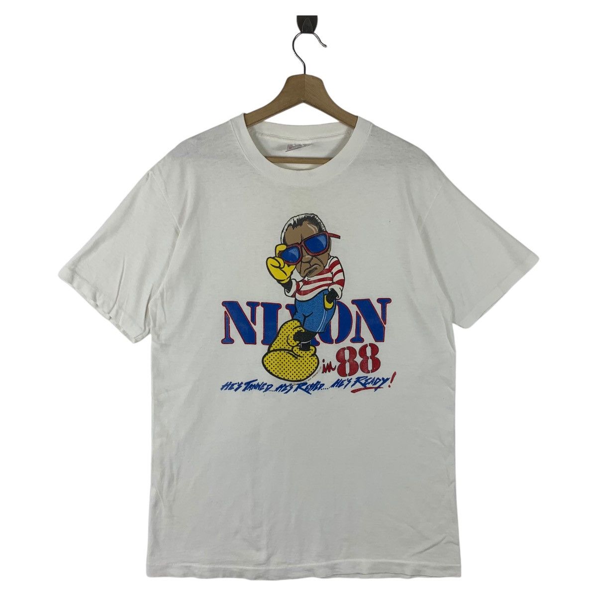 Nixon × Vintage Vintage 80 RICHARD NIXON in 88 tanned rested politics tee Size US L / EU 52-54 / 3 - 1 Thumbnail