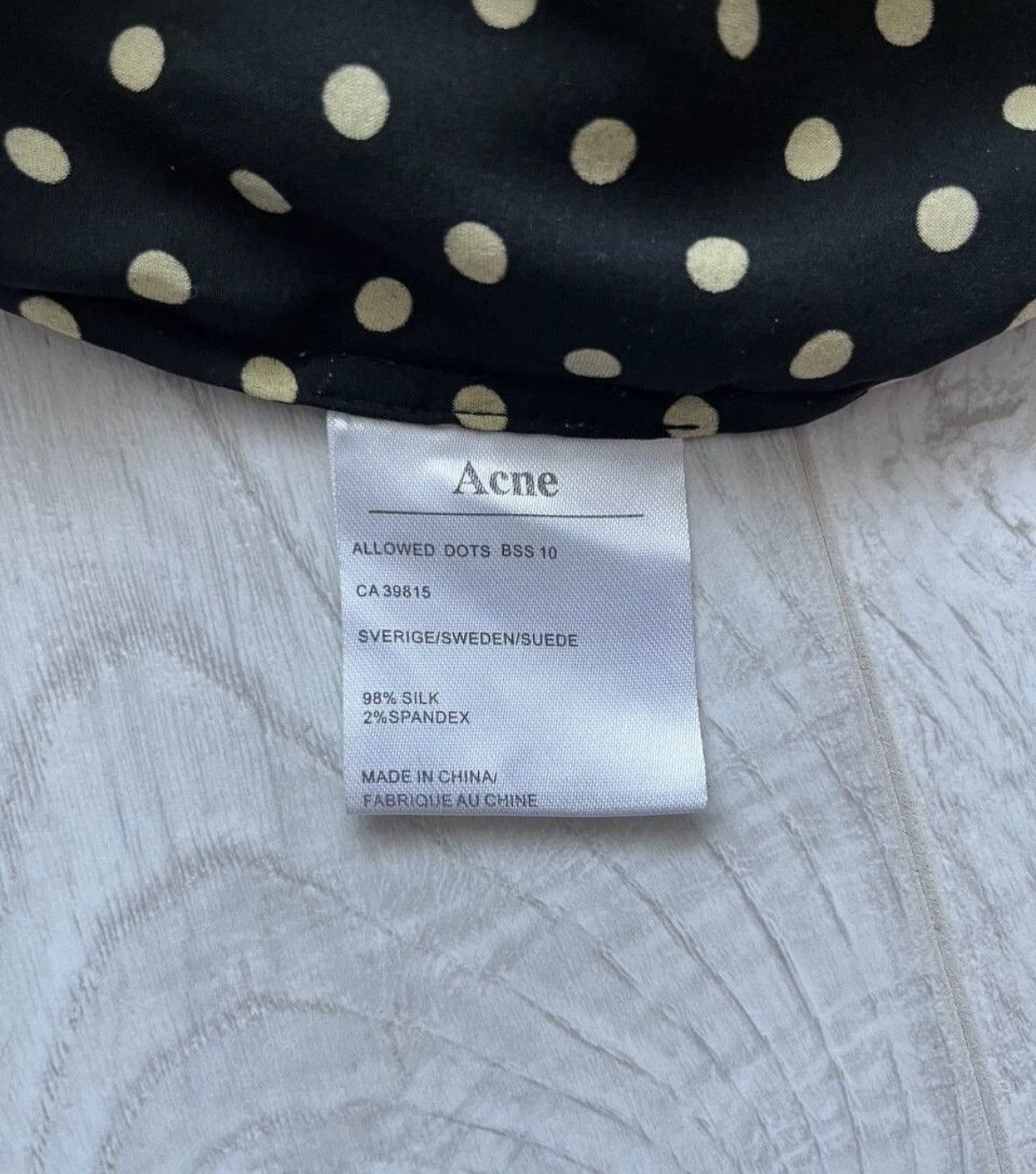 Acne Studios Acne Studios “Allowed Dots” Silk Shirt – Size 38 (US S/M) Size M / US 6-8 / IT 42-44 - 11 Thumbnail