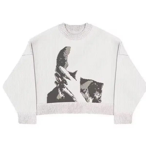 Japanese Brand Kitahara x Man Aesthetics Graphic Hip Hop Y2k Knitted Sweate Size US S / EU 44-46 / 1 - 2 Thumbnail
