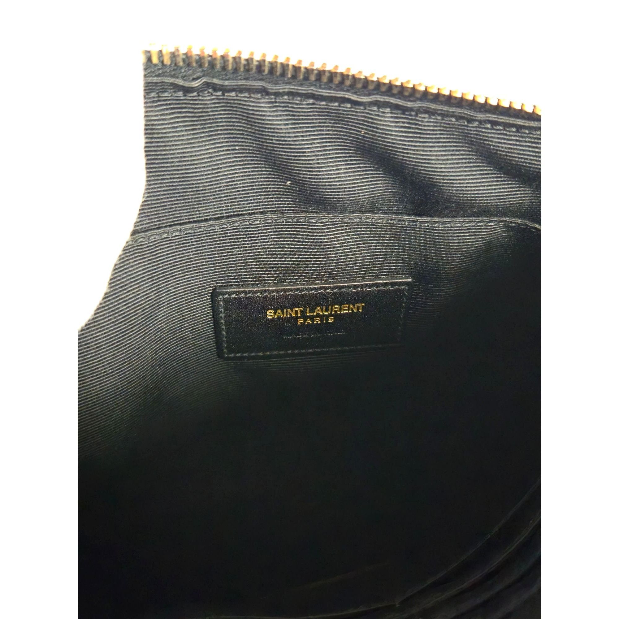 Saint Laurent Paris Saint Laurent Monogram Coated Canvas & Leather Pouch With Go Size ONE SIZE - 8 Thumbnail
