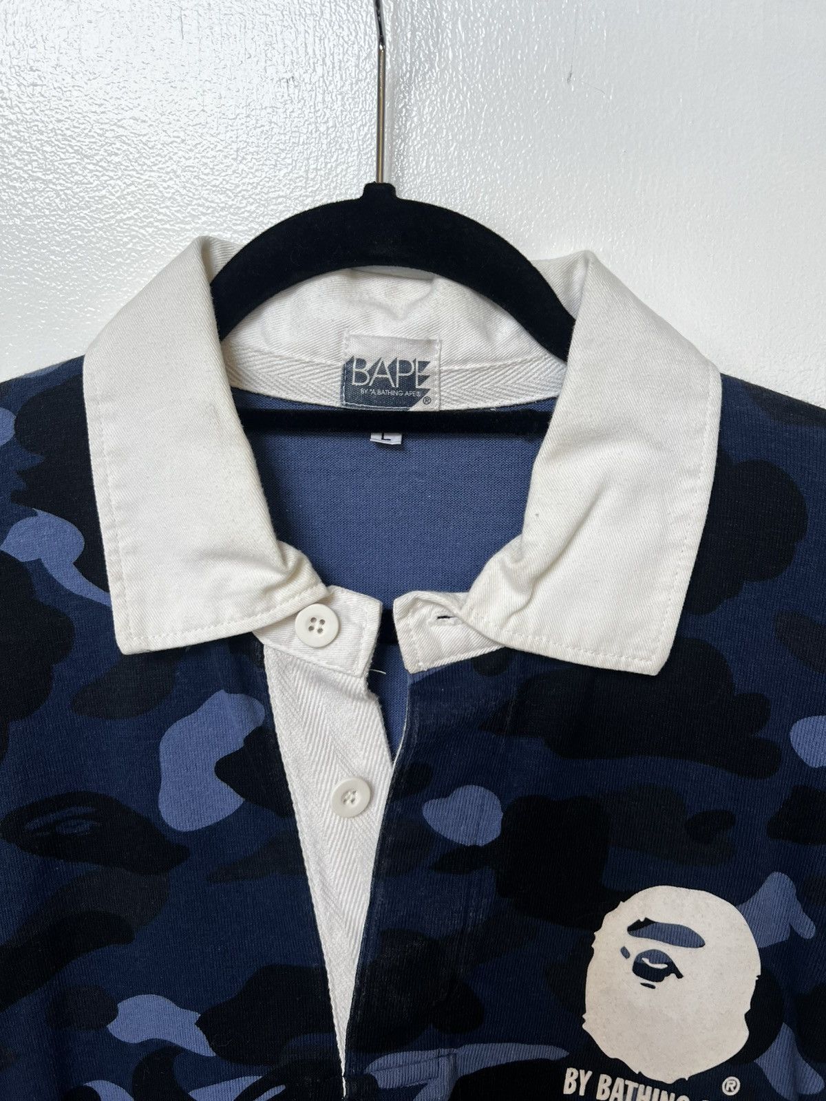 Bape Vintage Bape Camo Longsleeve Rugby Jersey Size US L / EU 52-54 / 3 - 5 Thumbnail