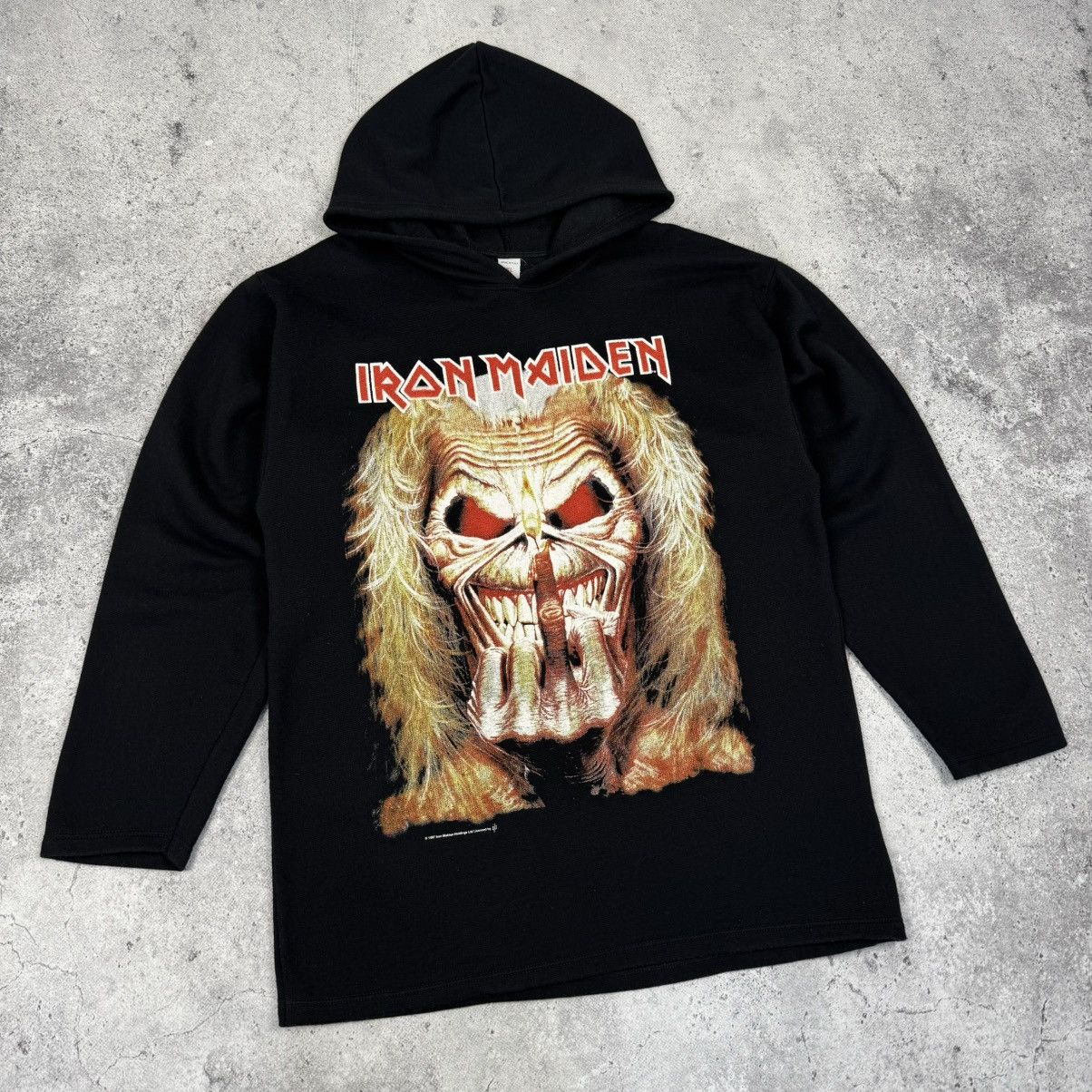 Band Tees Vintage Iron Maiden 1997 Middle Finger Logo Hoodie Size US XL / EU 56 / 4 - 4 Thumbnail