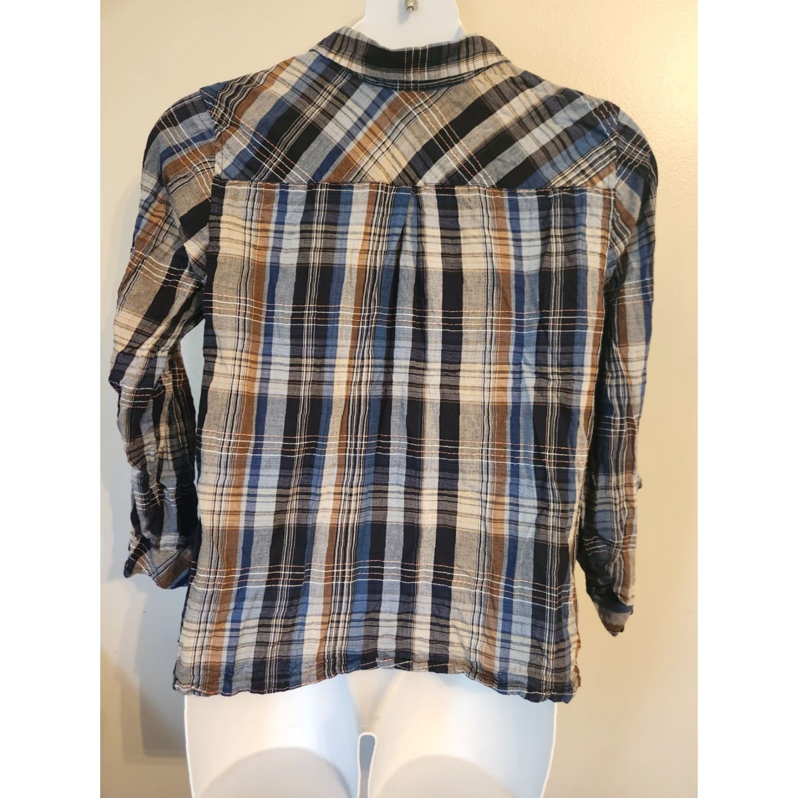 Vintage Dressbarn Button-Up Shirt Western Plaid Cotton 2X Women Size XXL / US 16-18 / IT 52-54 - 7 Thumbnail