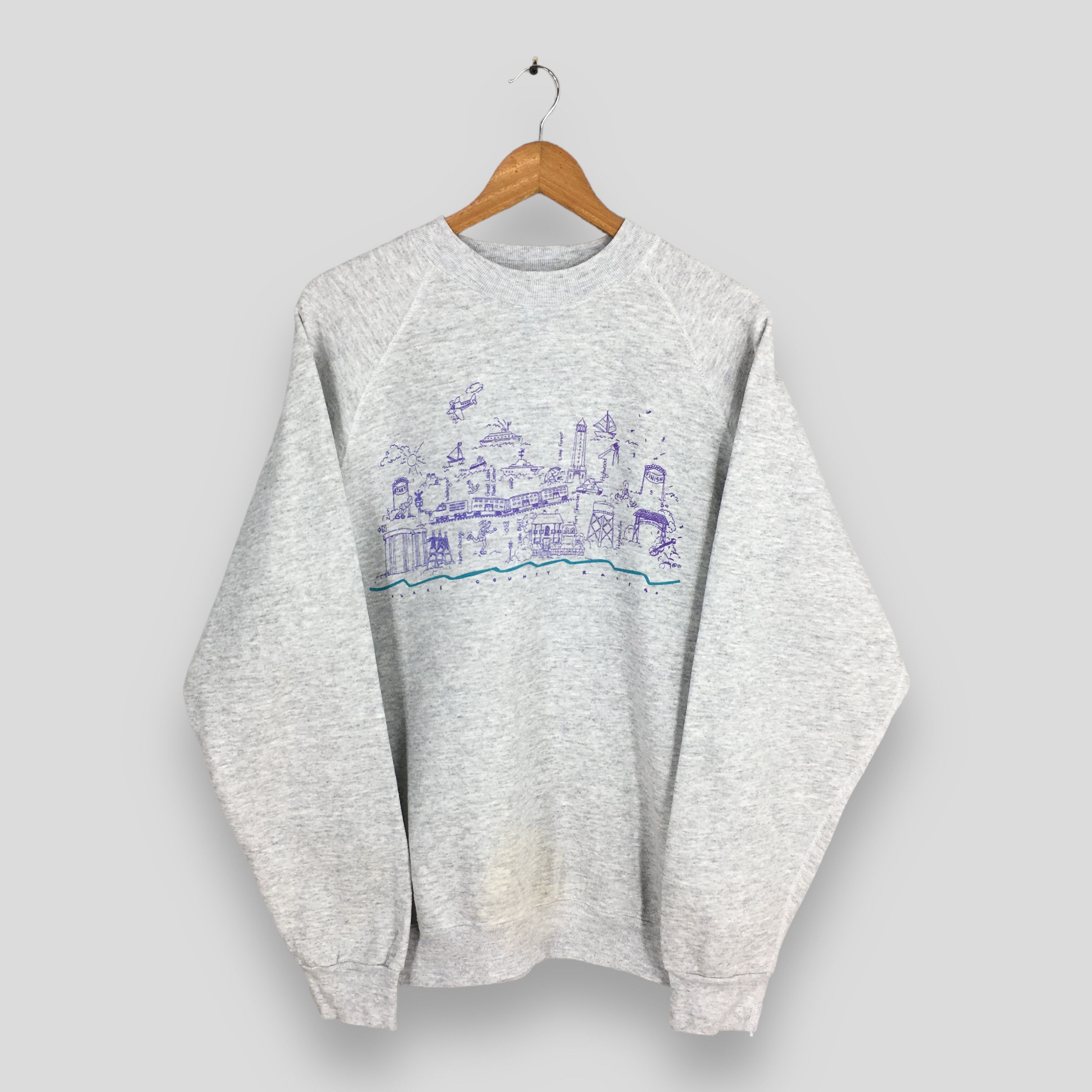 Tultex Vintage America Lake County Fort Gray Sweatshirt XLarge Size US XL / EU 56 / 4 - 1 Thumbnail
