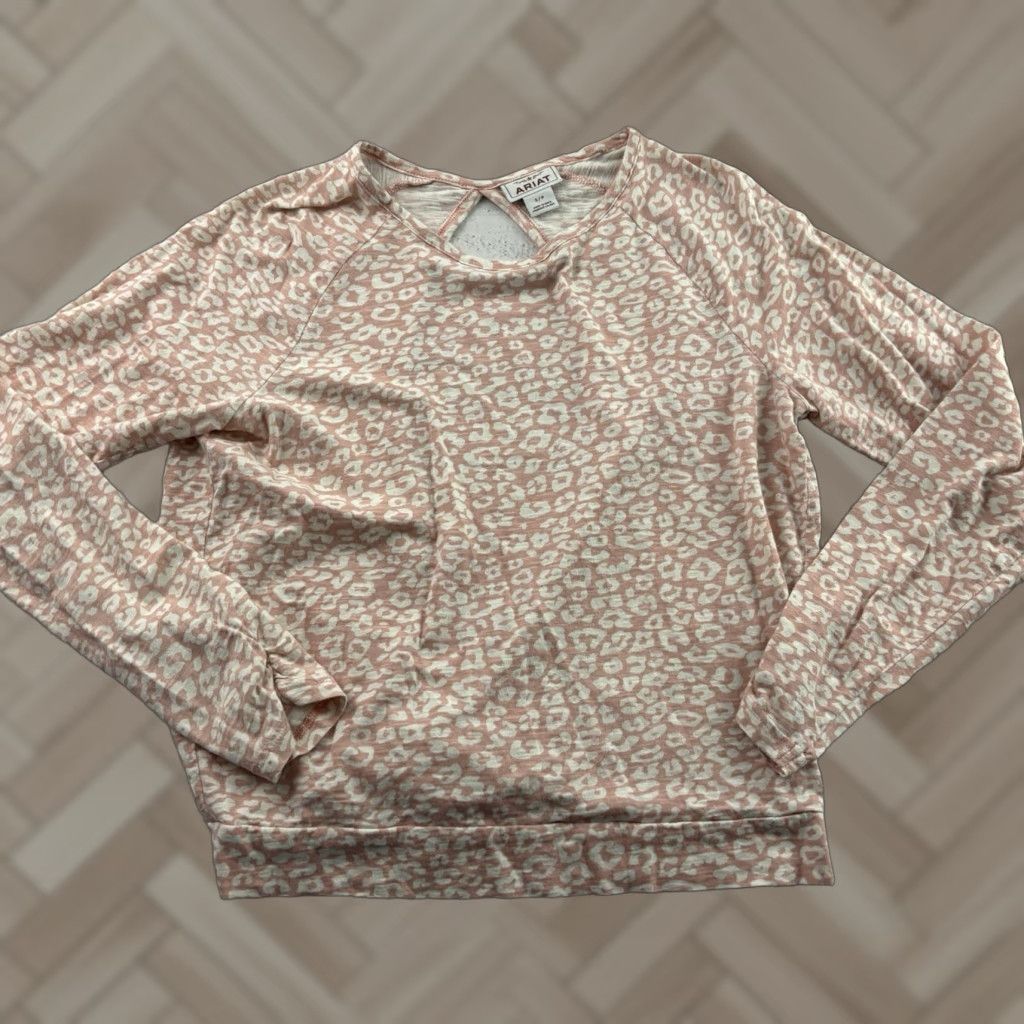 Ariat Ariat Animal Print Open Back Long Sleeve Top Women's Small Pink Size S / US 4 / IT 40 - 1 Thumbnail