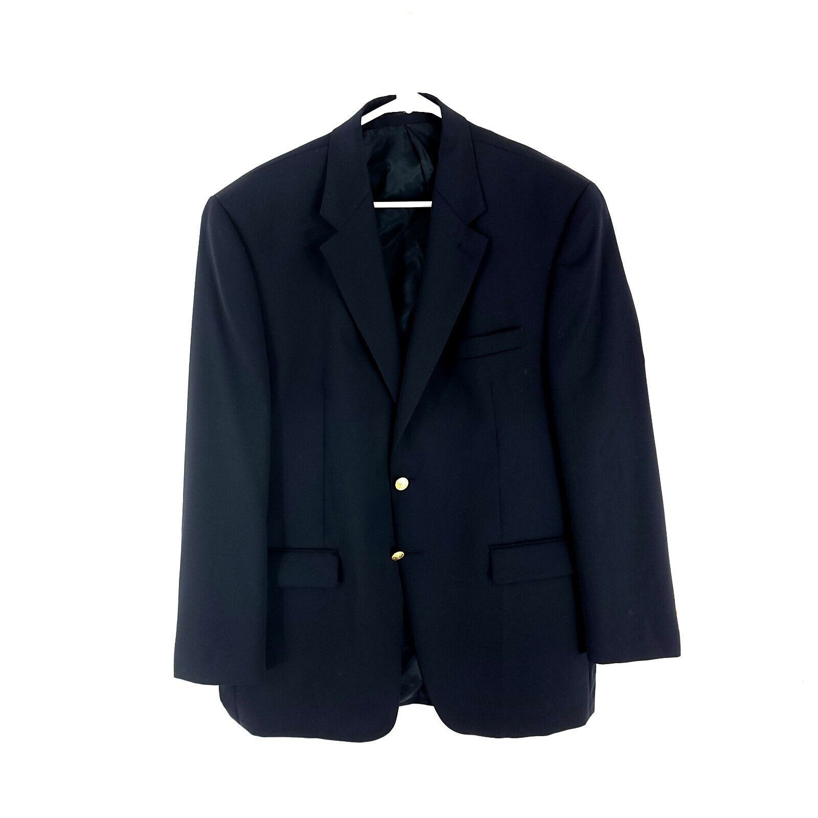 Chaps Chaps Wool 2 Gold Button Blazer 44L Blue Size 44L - 4 Thumbnail