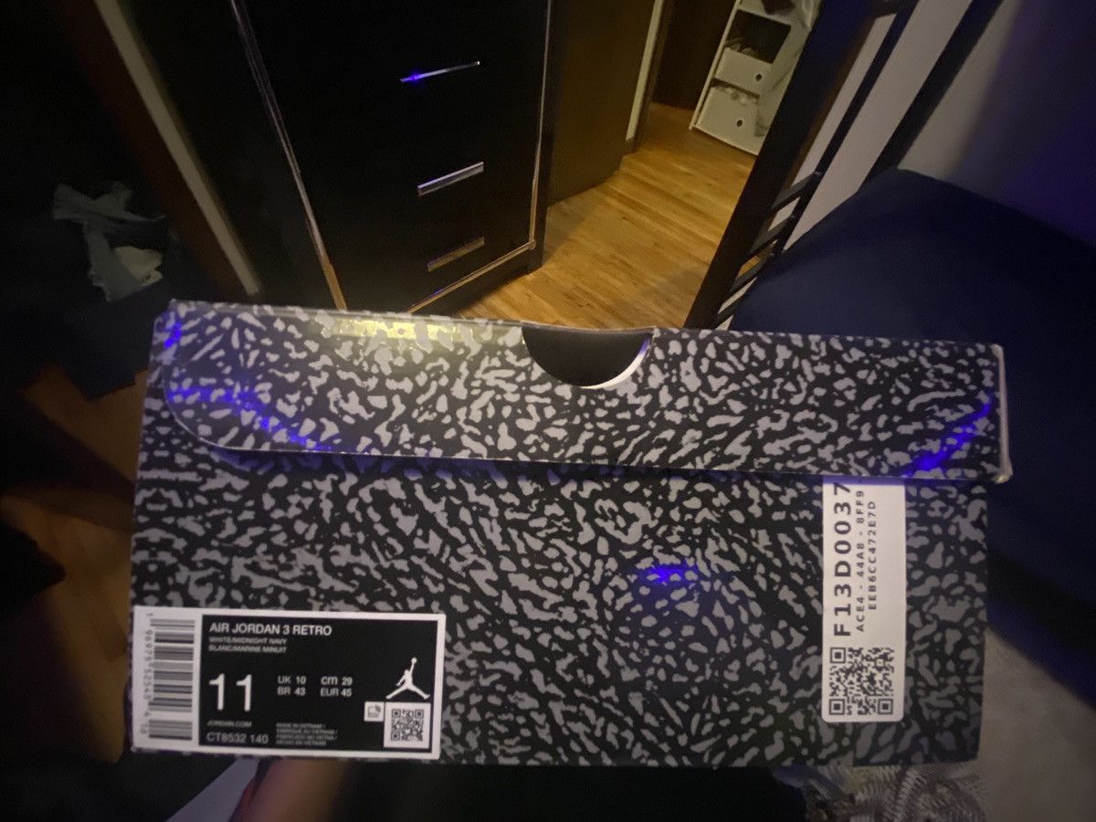 Jordan Brand Jordan 3 Midnight Navy Size US 11 / EU 44 - 7 Thumbnail