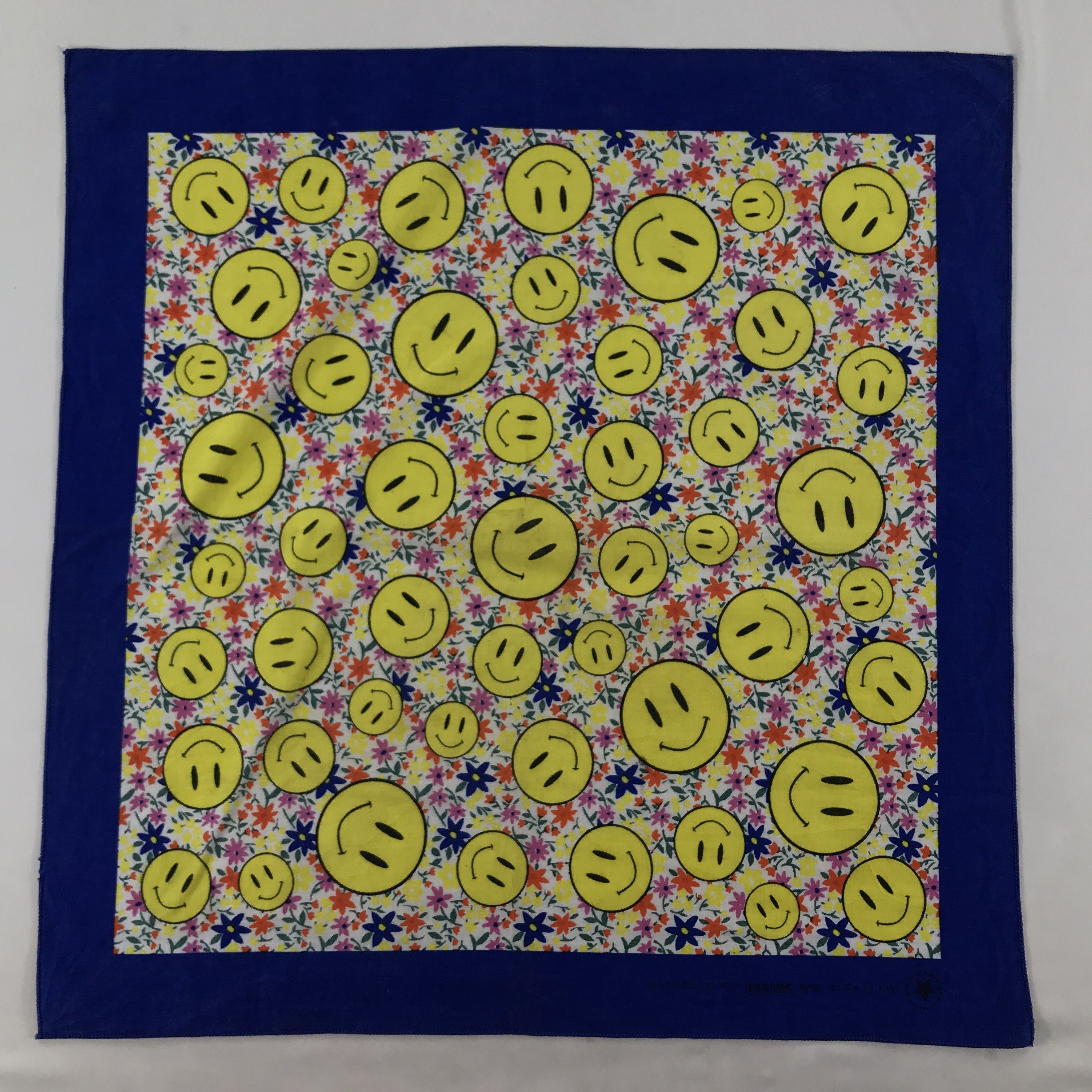 Vintage Smiley Bandana / Handkerchief / Neckerchief - S1773