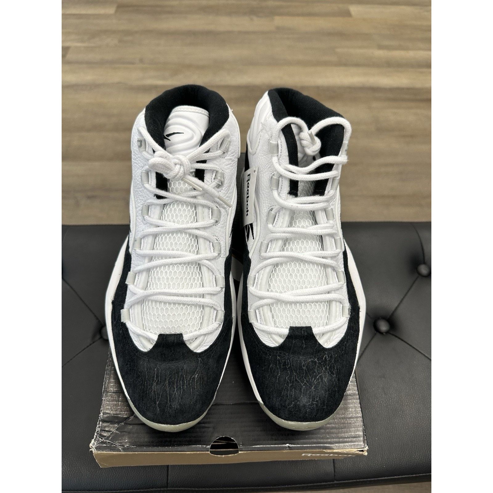 Reebok Size 12 - Reebok Question Mid White Black Size US 12 / EU 45 - 2 Thumbnail