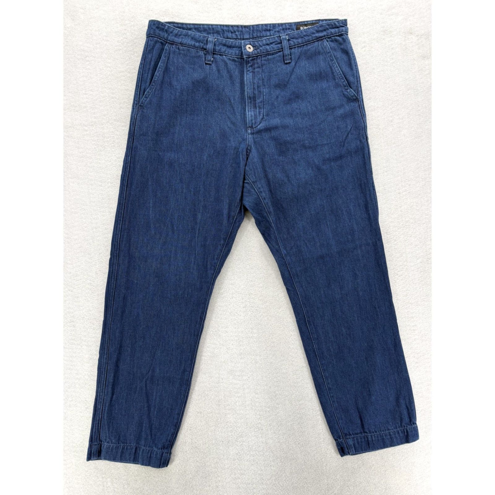 Bonobos Bonobos Pants Mens 35x30 Blue Denim Chino Cotton Hemp Casual Tapered Leg Size US 35 - 2 Thumbnail