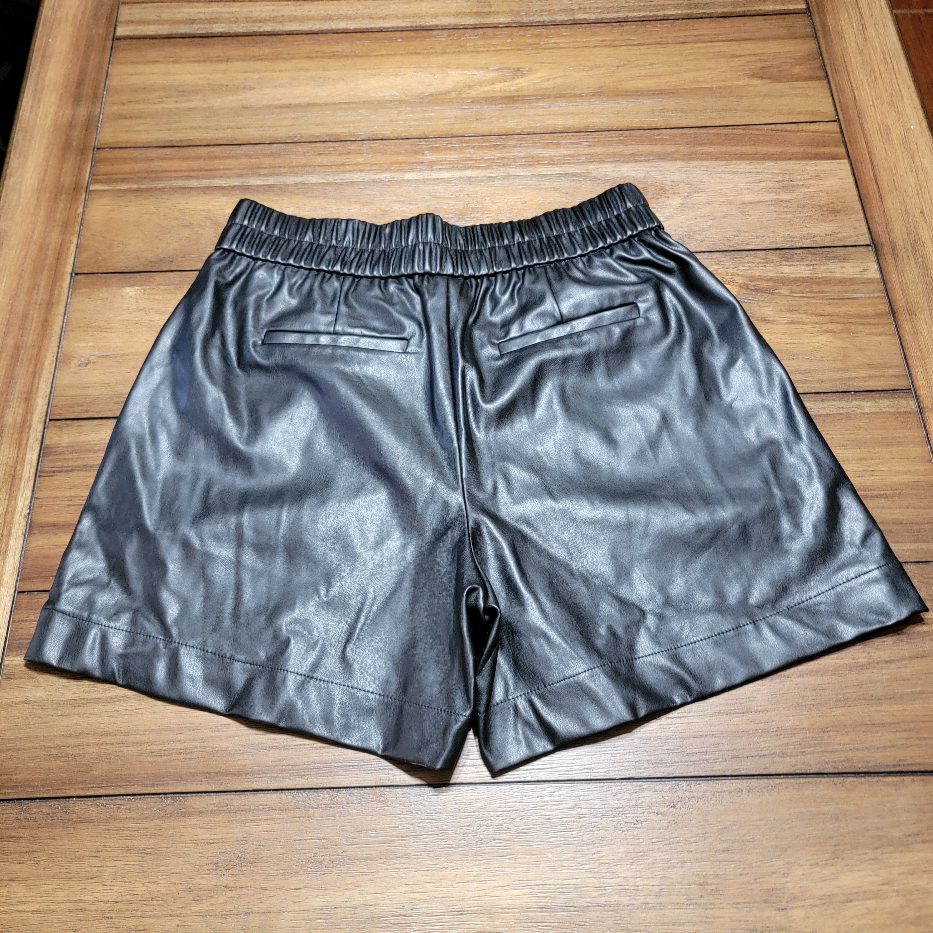 Other A New Day Black Faux Leather Shorts - Size Medium Size 28" / US 6 / IT 42 - 2 Thumbnail