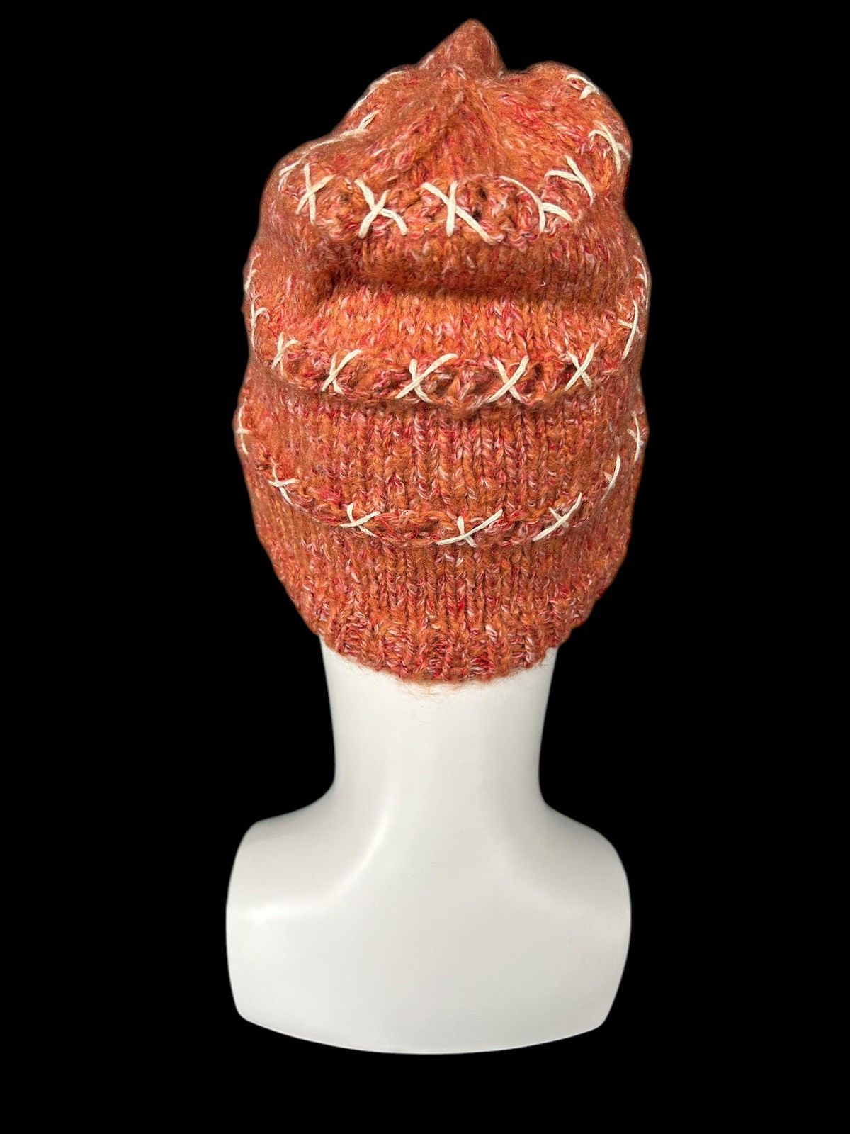 Japanese Brand × Kapital × Vintage Crochet Distressed Japan Design Knitted Beanie Hats Rare☠️☠️ Size ONE SIZE - 2 Thumbnail