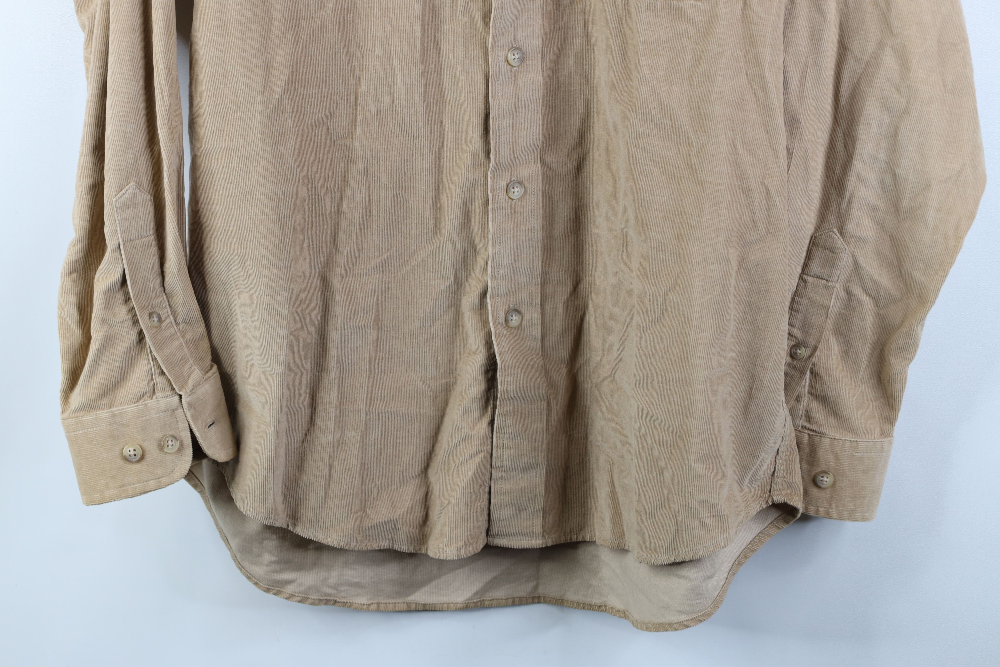 Vintage Vintage 90s Streetwear Collared Button Down Shirt Tan Size US M / EU 48-50 / 2 - 3 Thumbnail