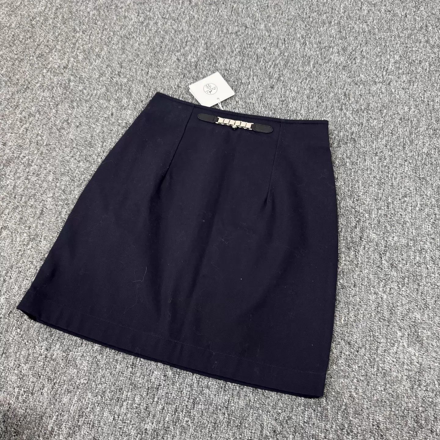 Hermes Hermes Women's Navy Blue Chain Skirt EU34 NWT Size 25" / US 0 / IT 36 - 3 Thumbnail