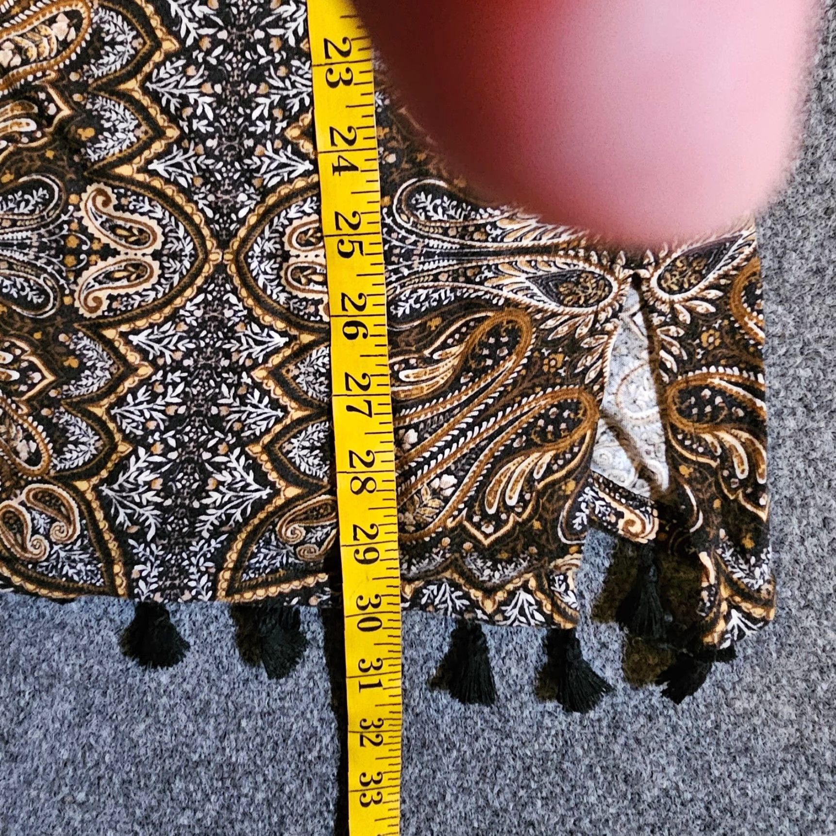 J. Jill J. Jill Top Women Medium Beige Paisley Tassels 3/4 Sleeve Career Casual Blouse Size M / US 6-8 / IT 42-44 - 6 Thumbnail