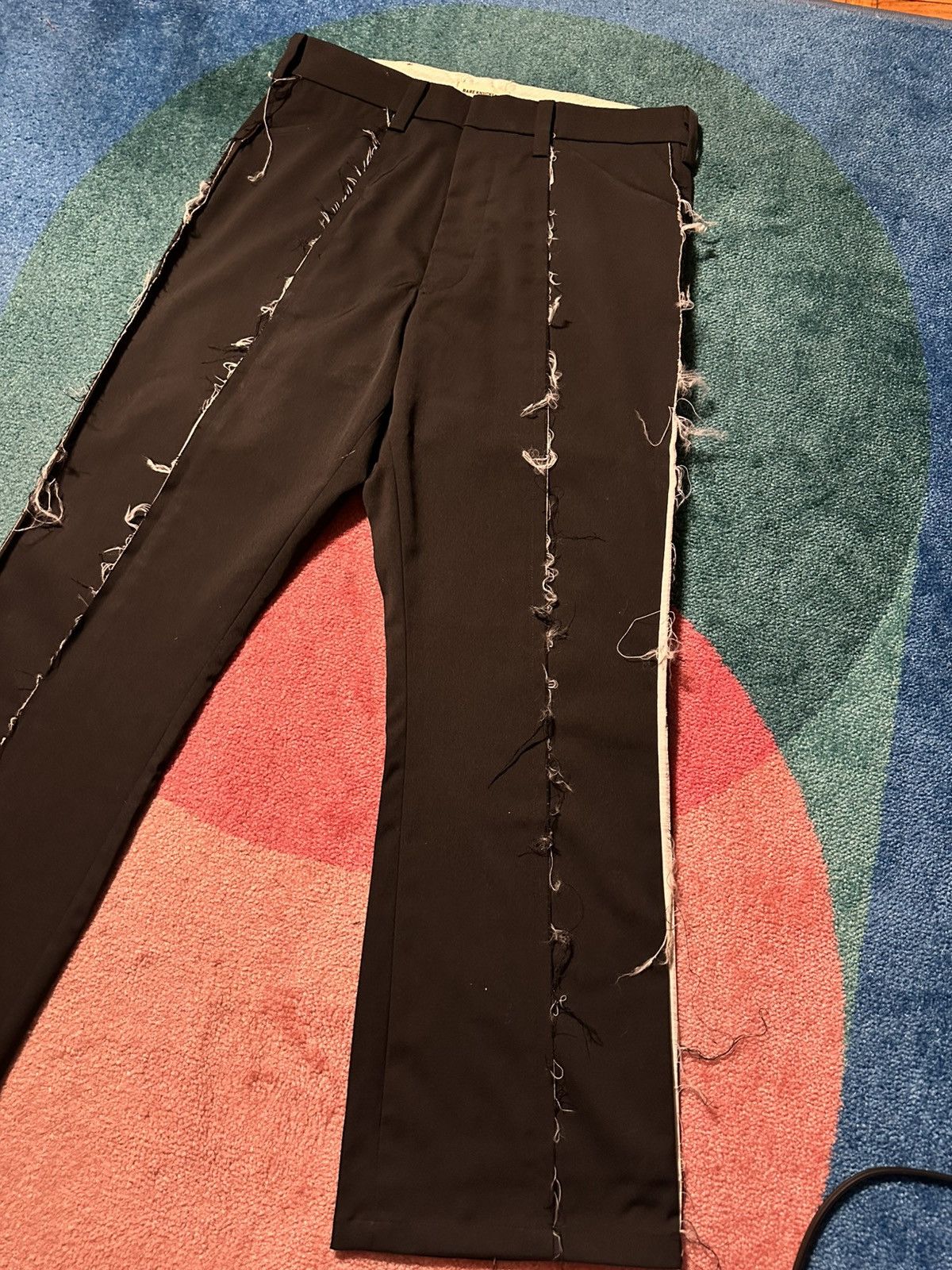 Bare Knuckles Bare Knuckles Raw Edge Flared Trousers Size US 34 / EU 50 - 3 Thumbnail