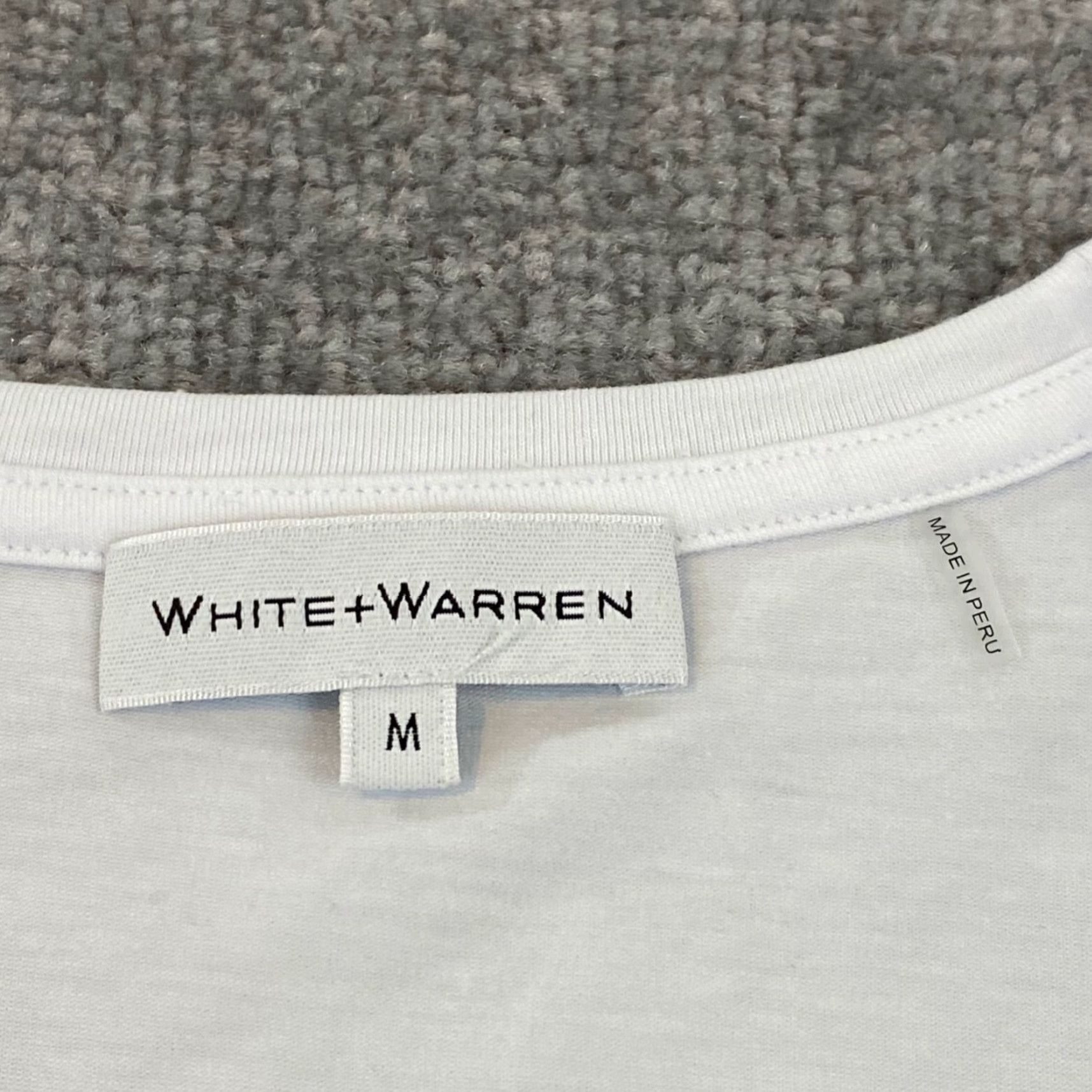 White + Warren VINTAGE White + Warren Blouse Womens Medium Casual 3/4 Sleeve Cotton Modal Stretch Size M / US 6-8 / IT 42-44 - 2 Thumbnail