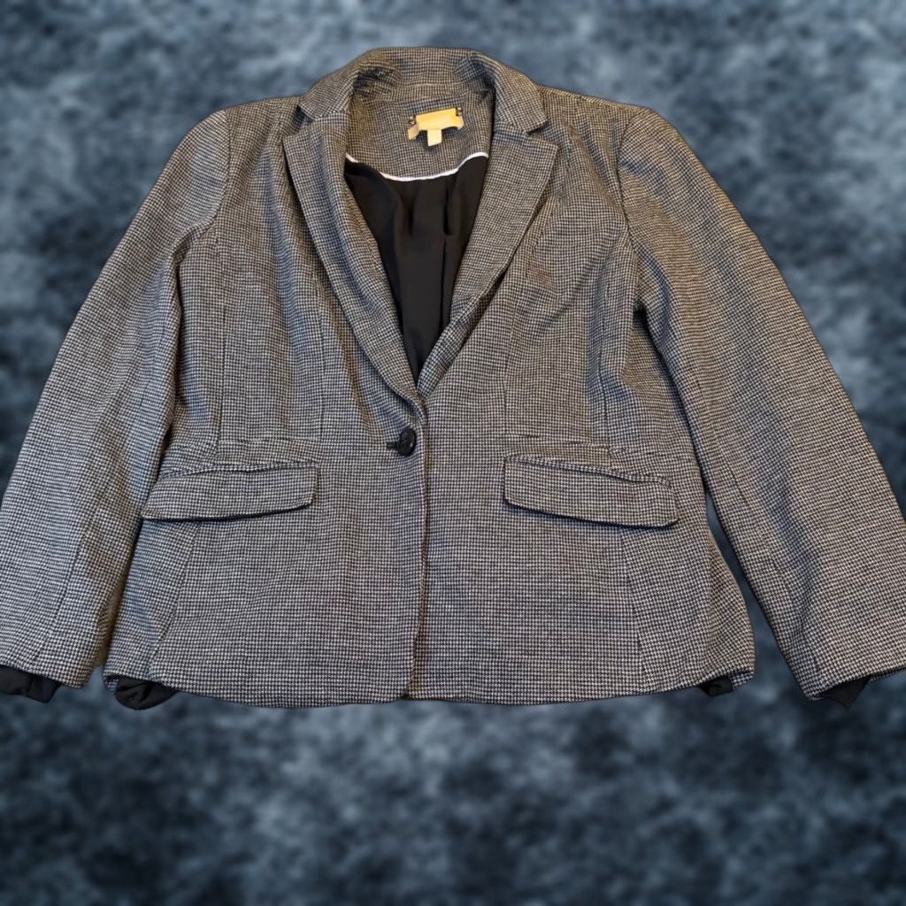 Talbots Talbots Black White Houndstooth Italian Knit Single Button Blazer Womens Size 6 Size M / US 6-8 / IT 42-44 - 1 Thumbnail