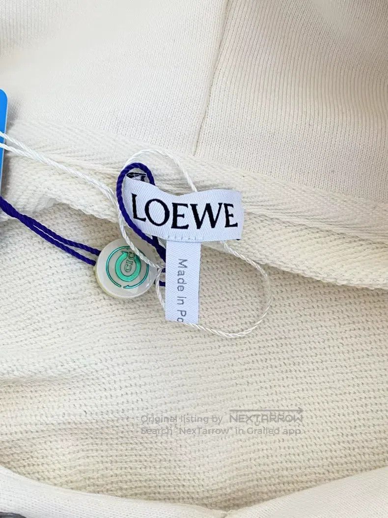 Loewe Loewe Leather Patch Relaxed Hoodie in Beige Size US M / EU 48-50 / 2 - 7 Thumbnail