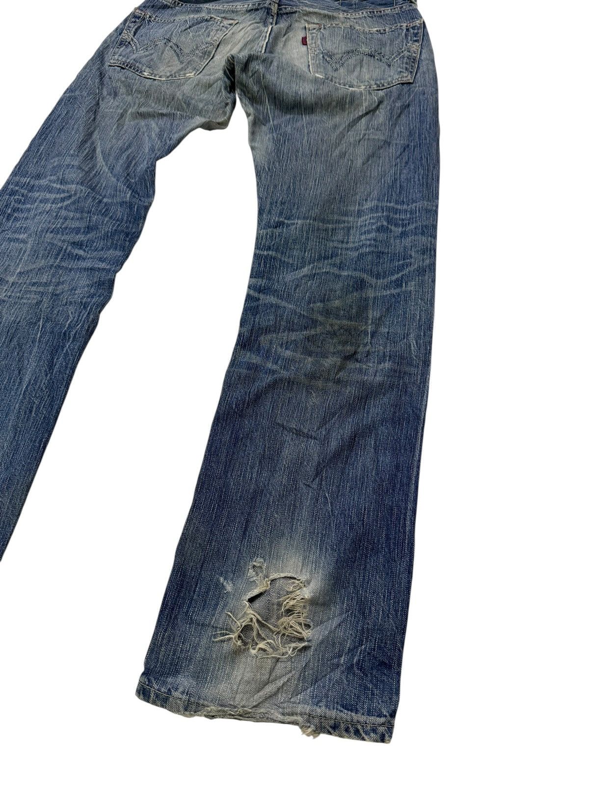 Edwin Vintage Edwin 503 Blue Trip Japan Distressed Loose Jeans Size US 32 / EU 48 - 19 Thumbnail