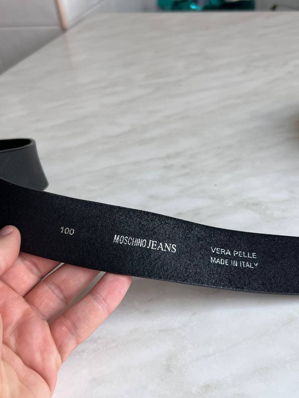 Love Moschino Luxury Leather Moschino Jeans Black Belt Logo Heart Chrome Size ONE SIZE - 4 Thumbnail