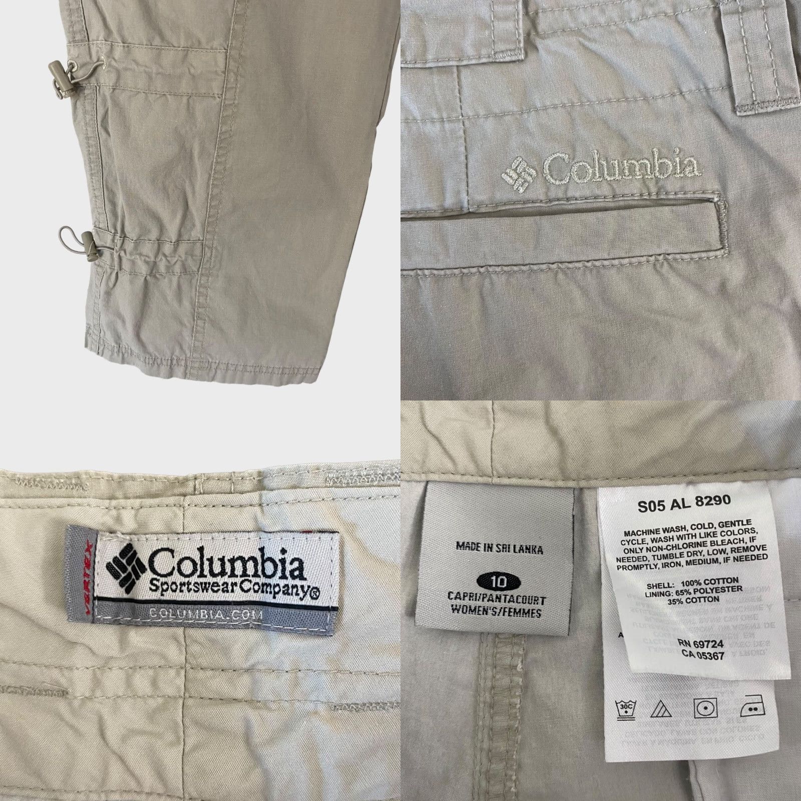 Vintage Columbia Cropped Capri Hiking Pants Women 10 Tan Pockets Outdoor Gear/Outerwear (Cropped) Size 32" / US 10 / IT 46 - 8 Thumbnail